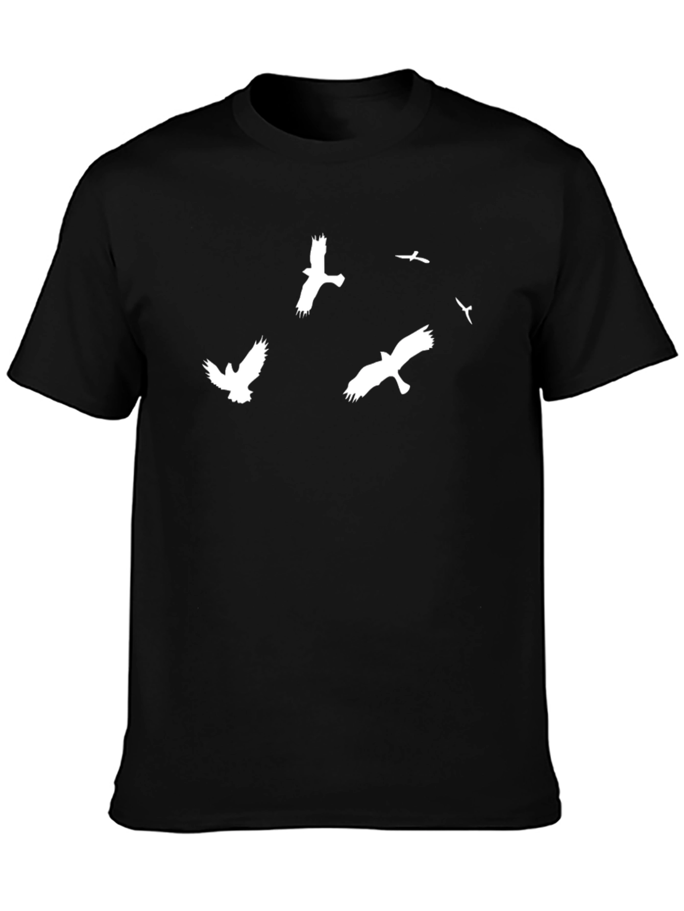 Mens Black T-Shirt with Bird Graphic