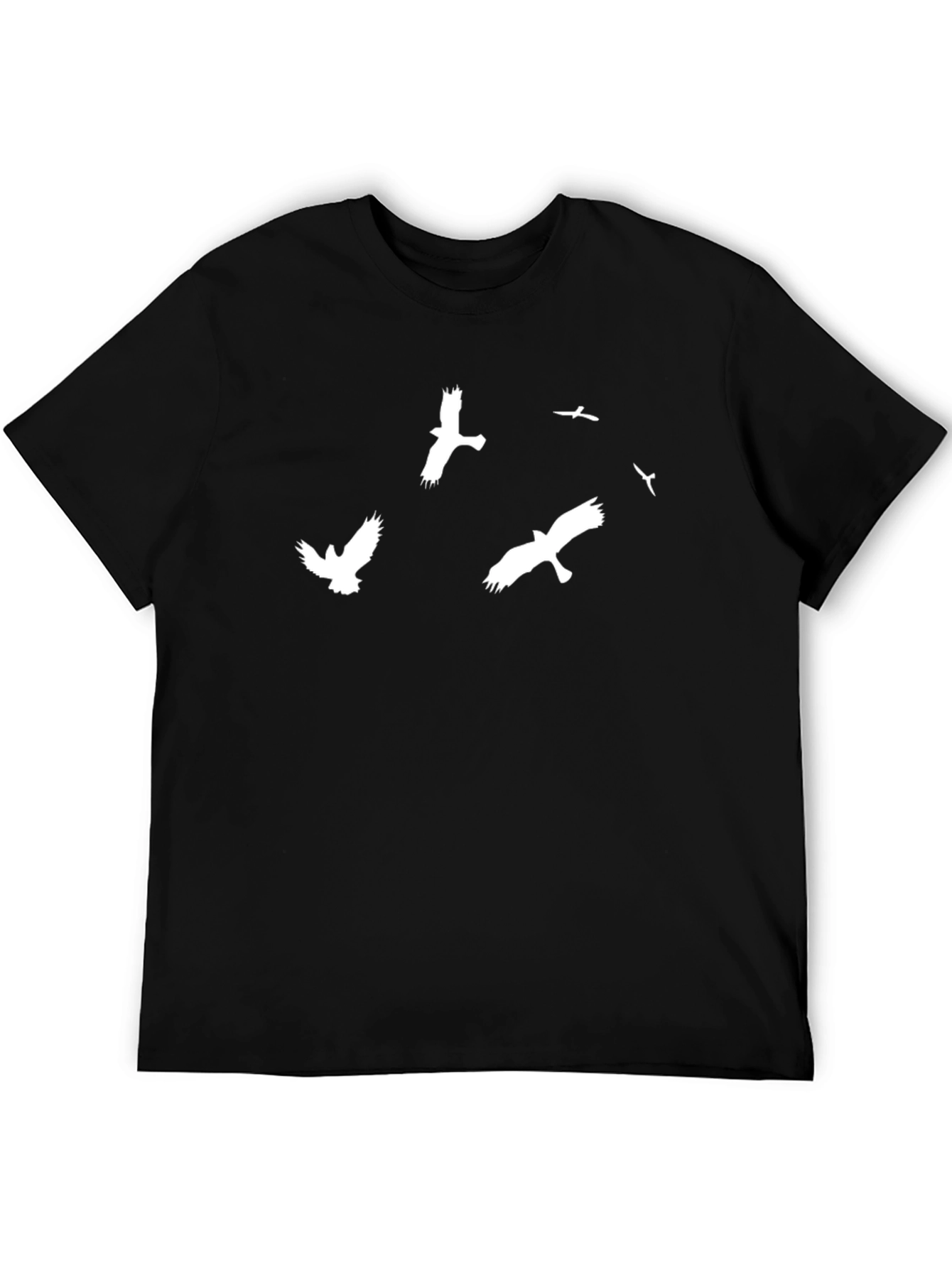 Mens Black T-Shirt with Bird Graphic