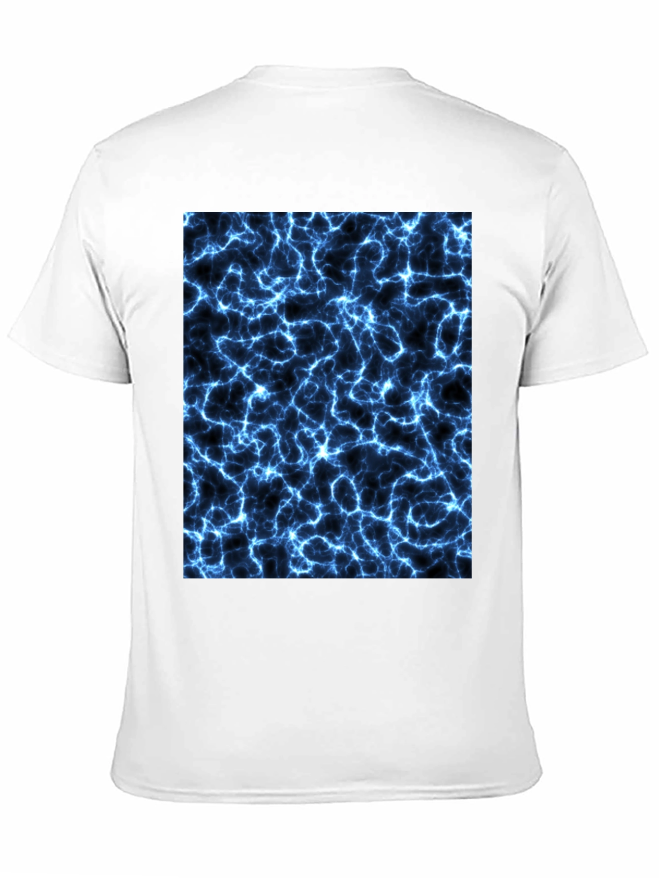 Electric Blue Lightning Graphic Black T-Shirt