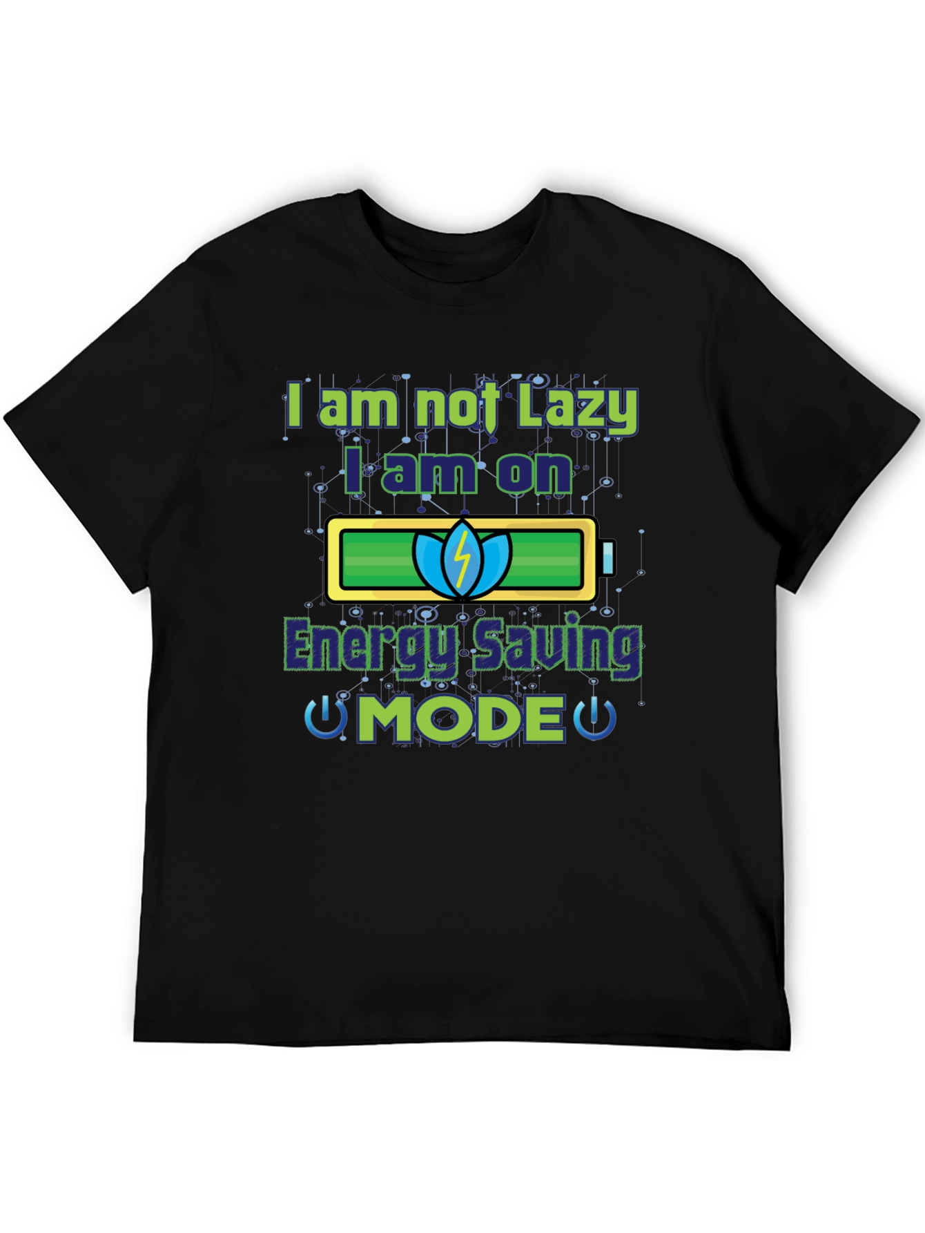 Energy Saving Mode Funny Graphic T-Shirt