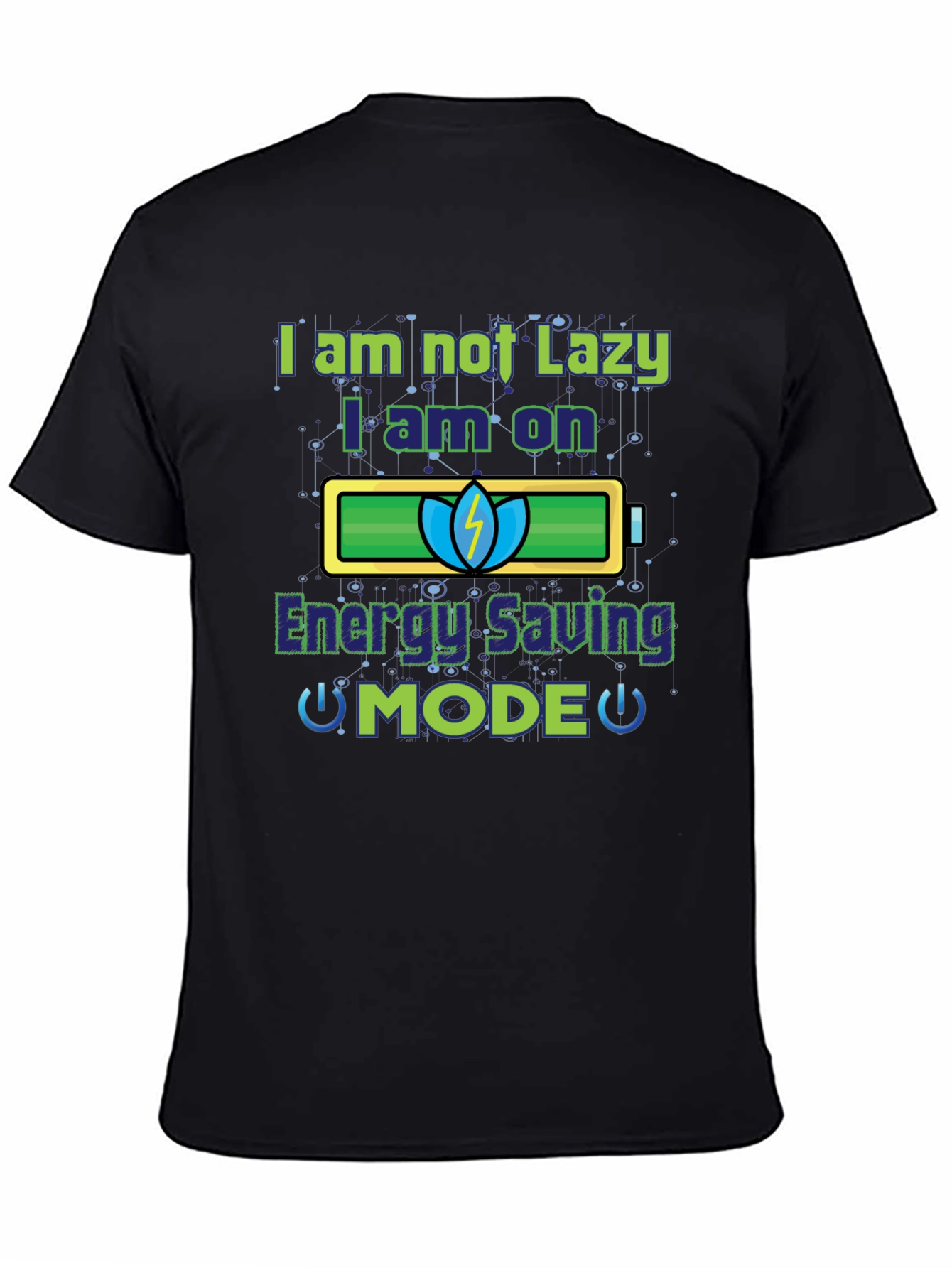 Energy Saving Mode Funny Graphic T-Shirt