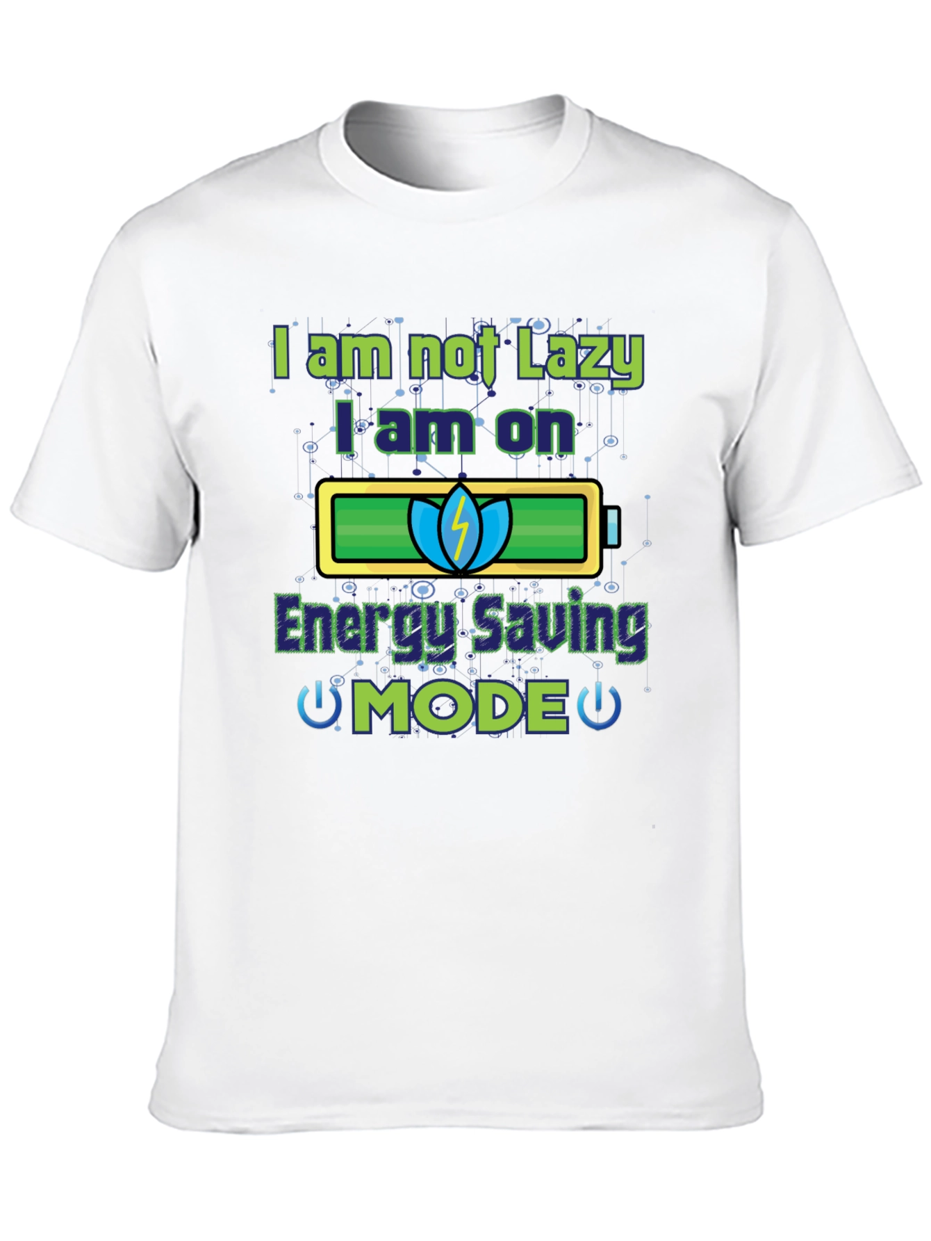 Energy Saving Mode Funny Graphic T-Shirt