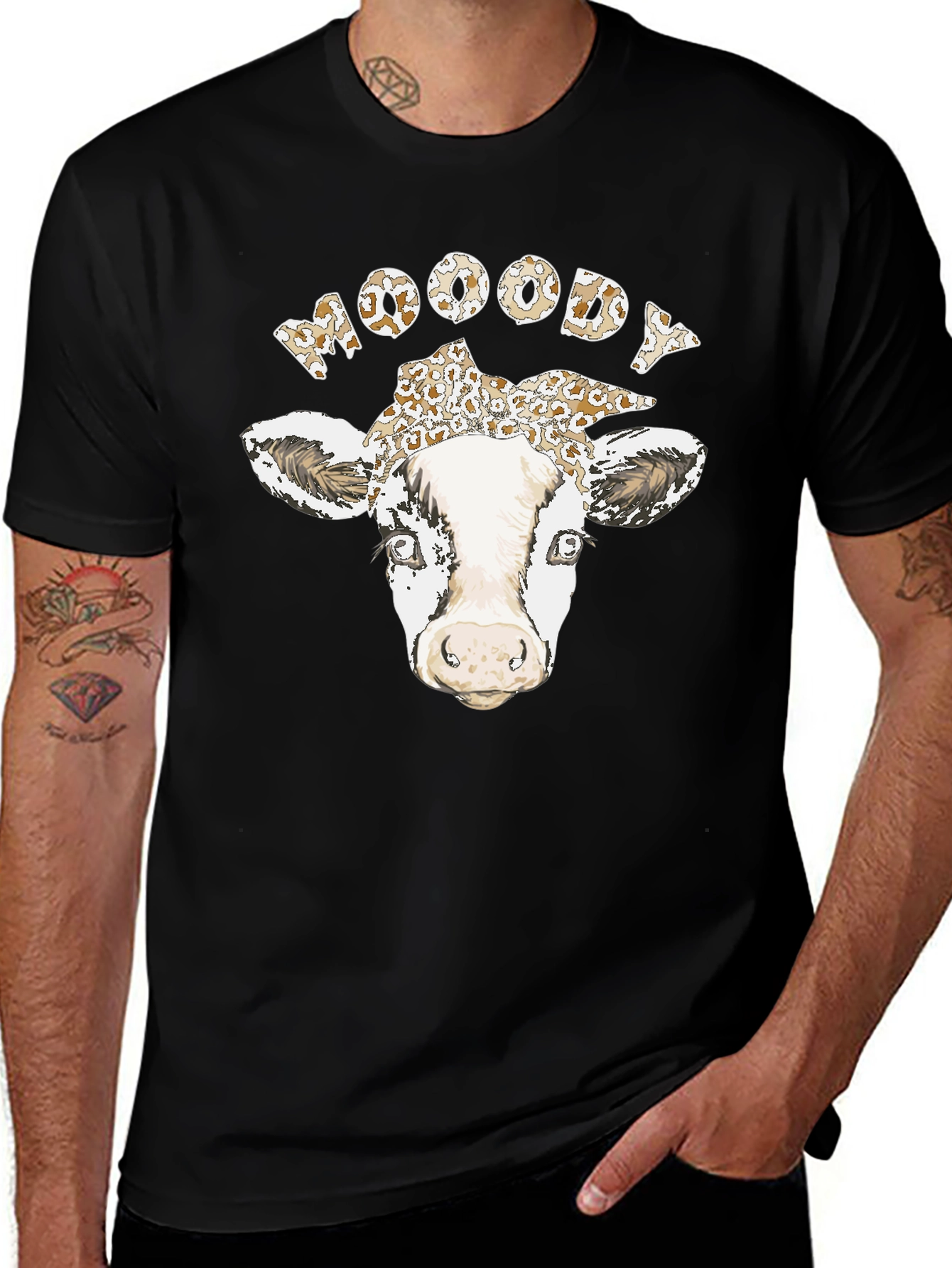 Moody Cow Graphic T-Shirt - Unisex Cotton Tee