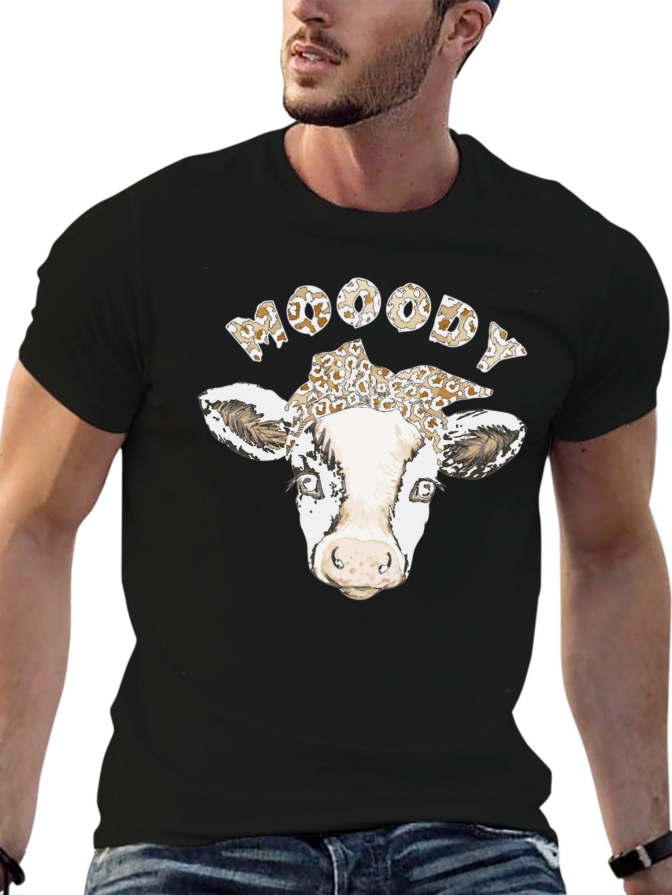 Moody Cow Graphic T-Shirt - Unisex Cotton Tee