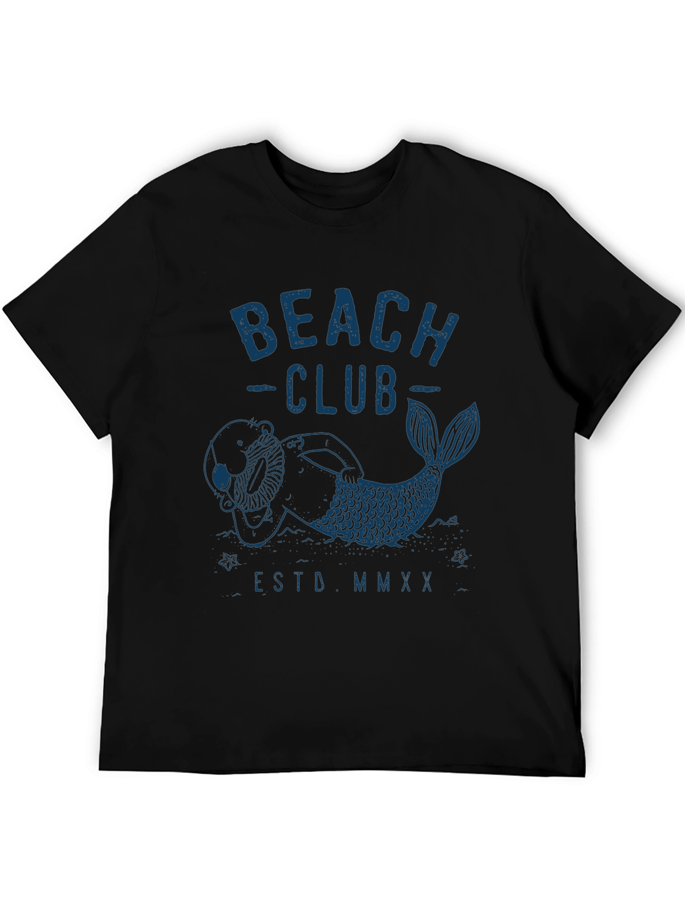 Mens Black Beach Club Graphic T-Shirt