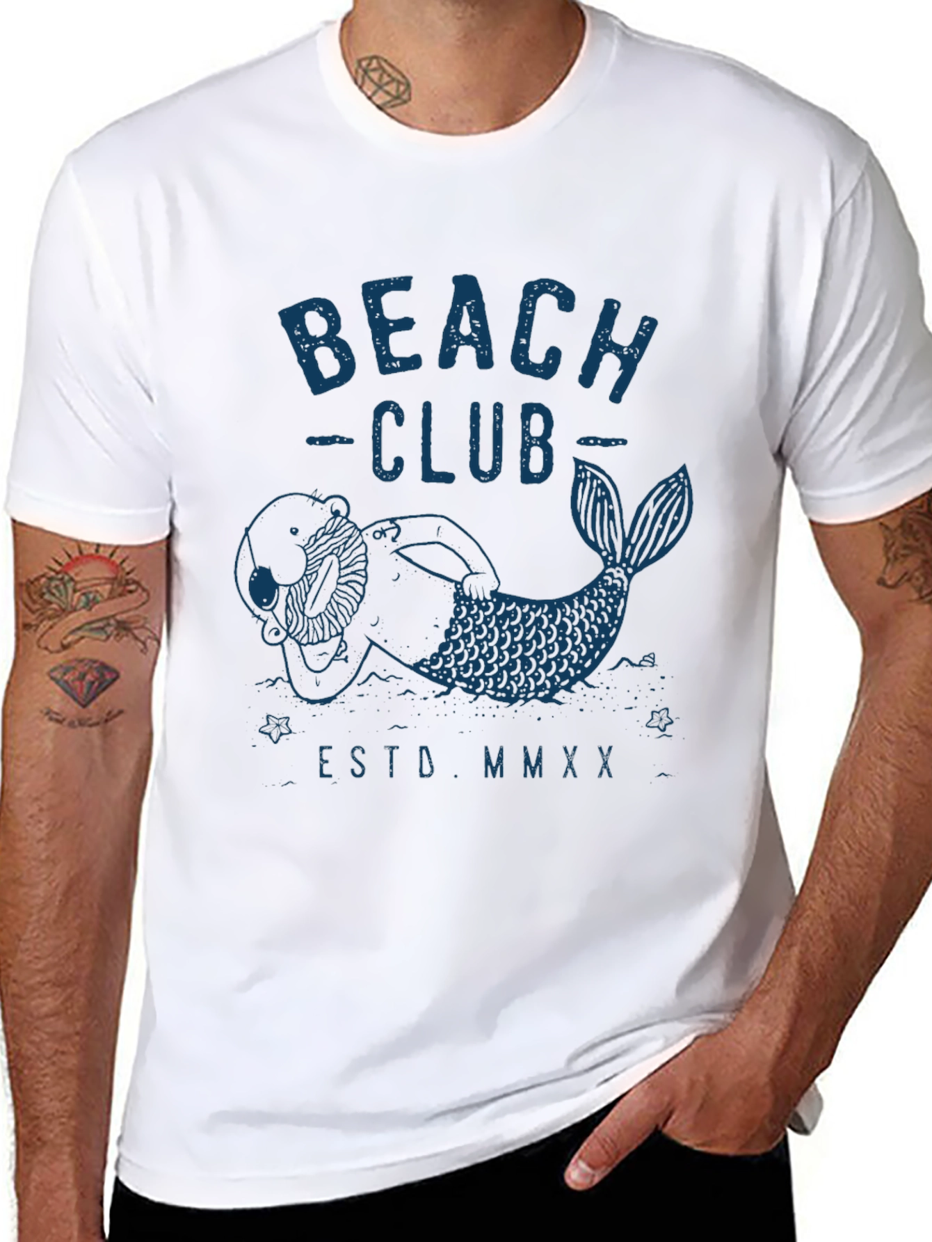 Mens Black Beach Club Graphic T-Shirt