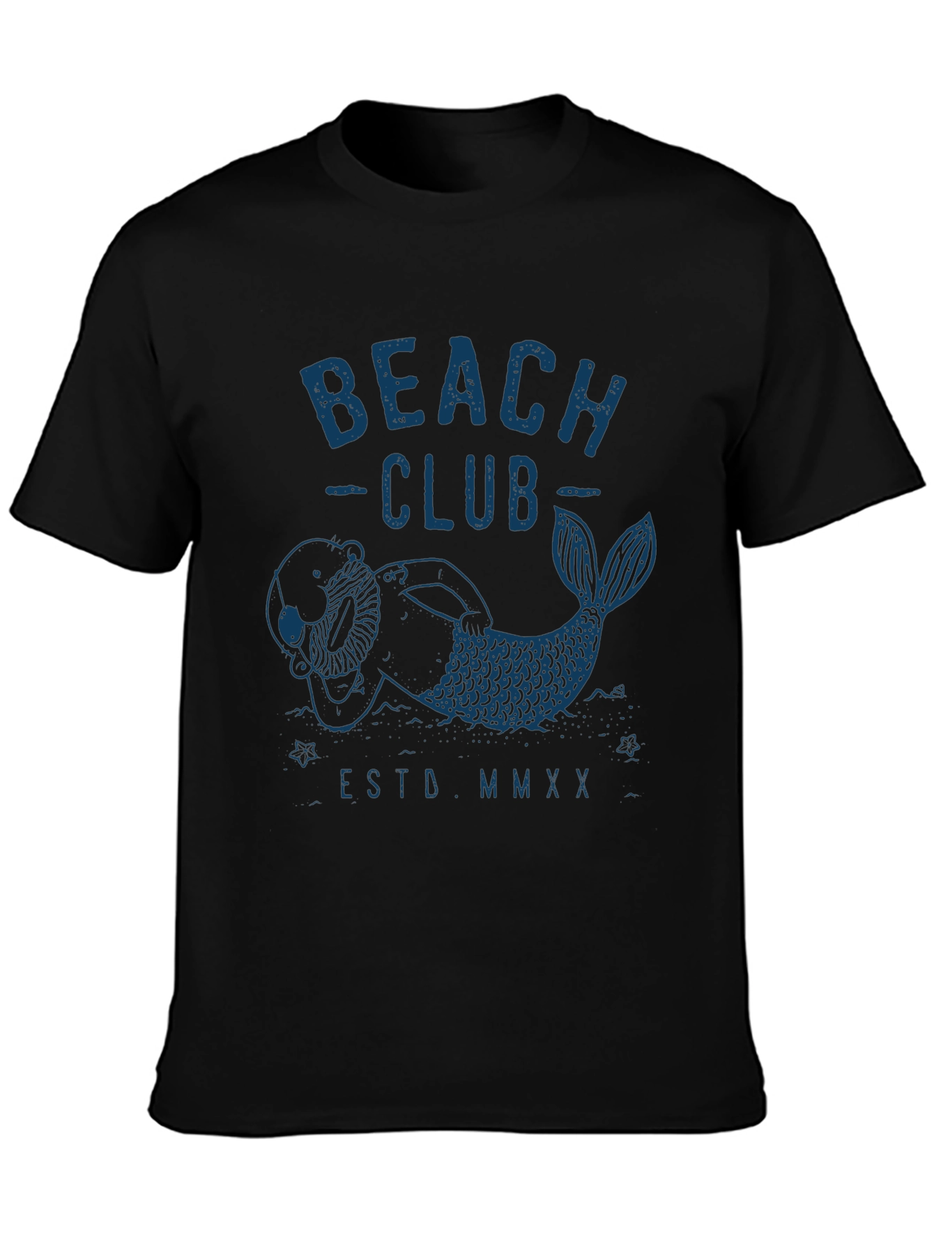 Mens Black Beach Club Graphic T-Shirt