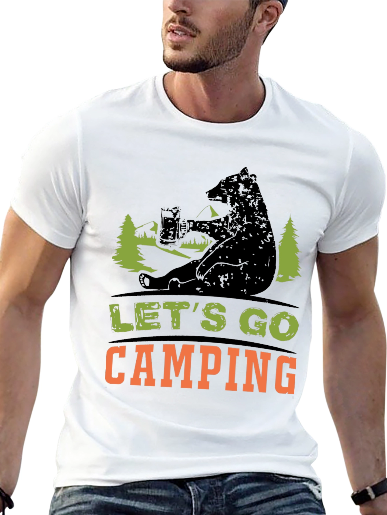 Lets Go Camping Bear T-Shirt