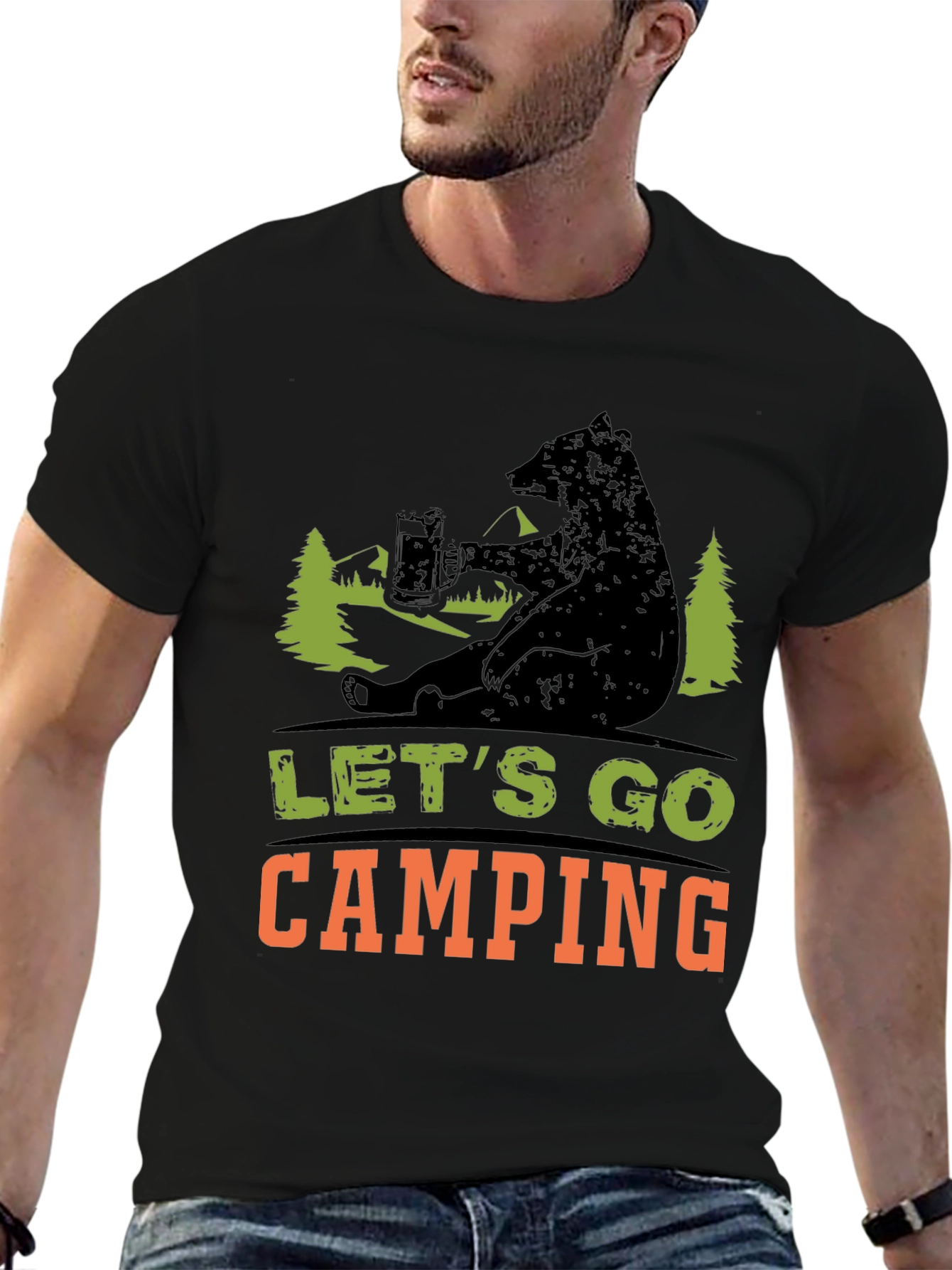 Lets Go Camping Bear T-Shirt