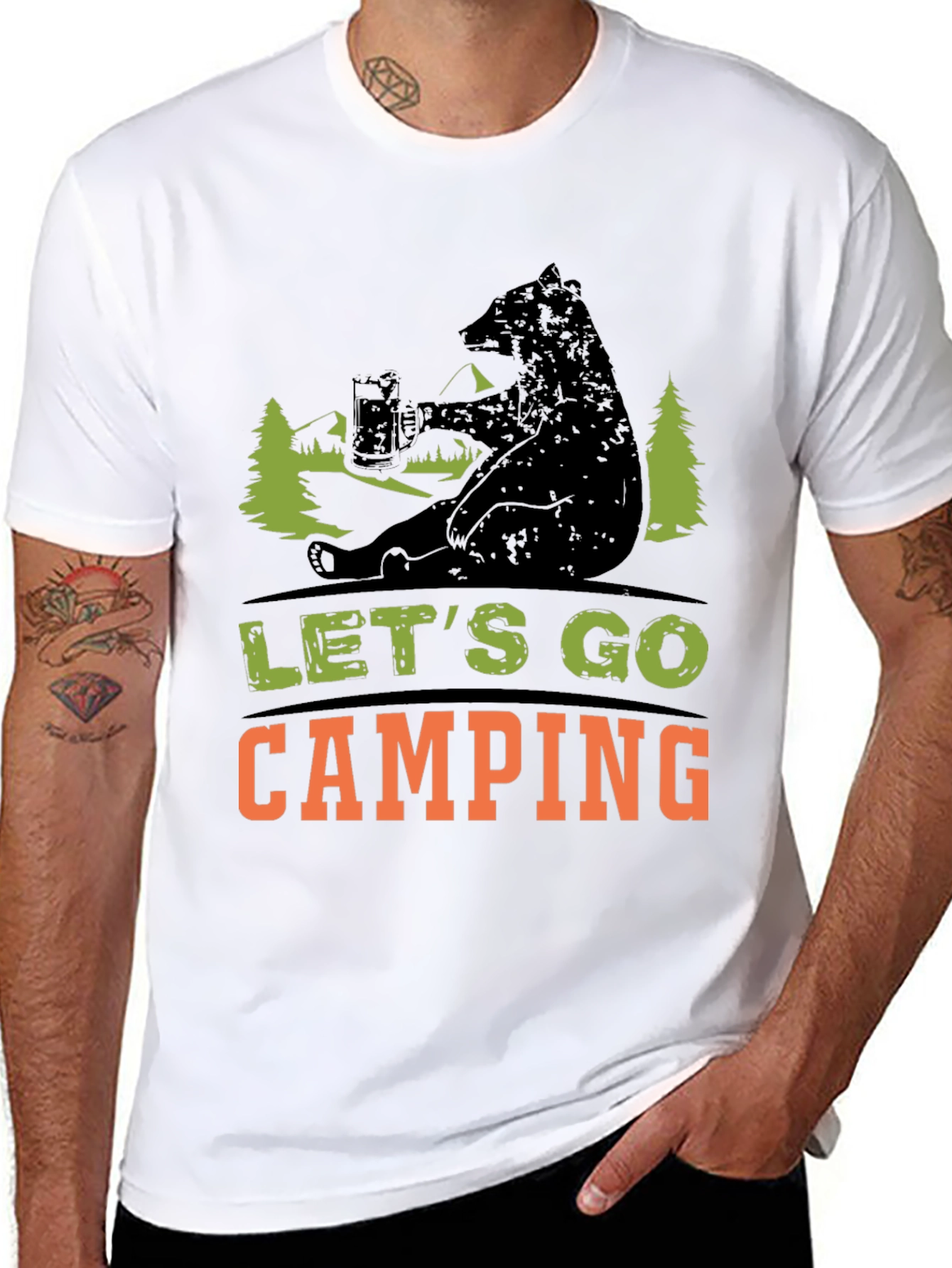 Lets Go Camping Bear T-Shirt