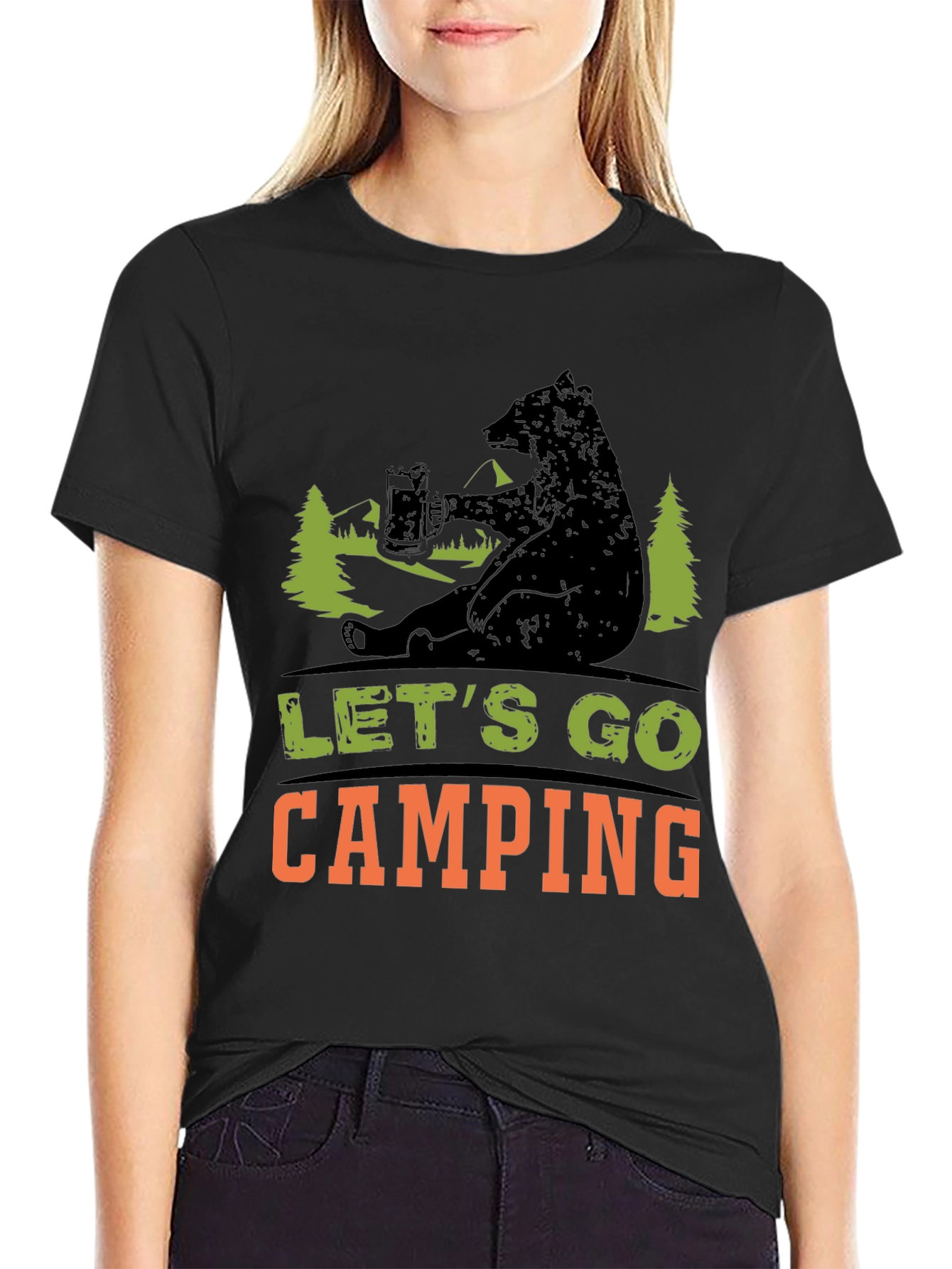 Lets Go Camping Bear T-Shirt