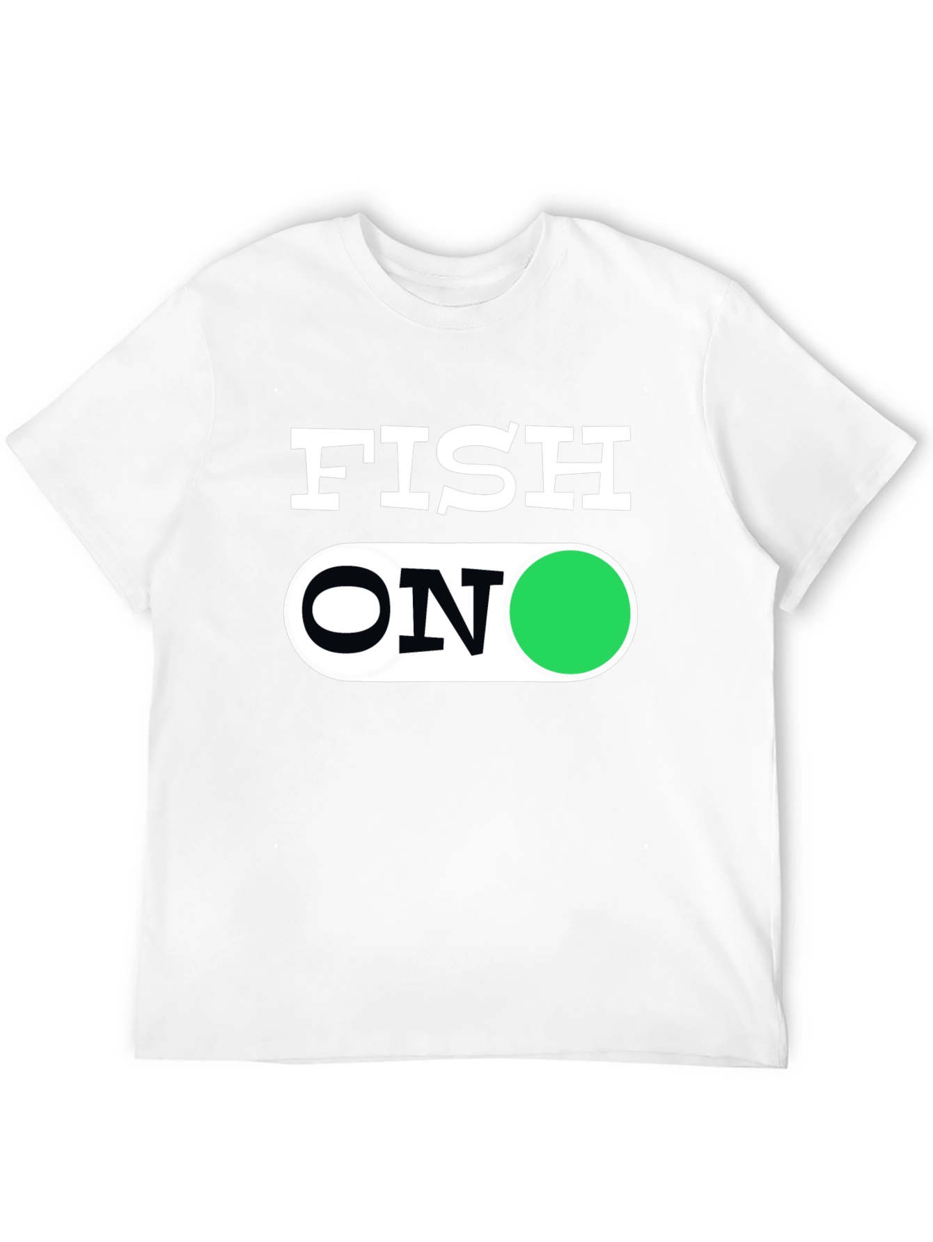 Fish On Graphic Tee - Black Cotton T-Shirt