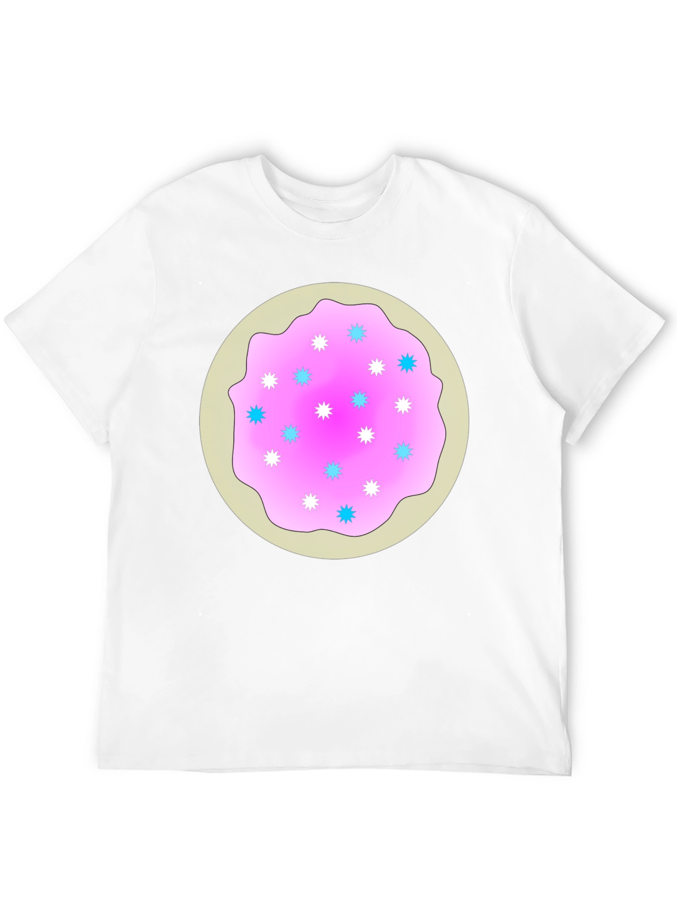 Sweet Donut Design Black T-Shirt
