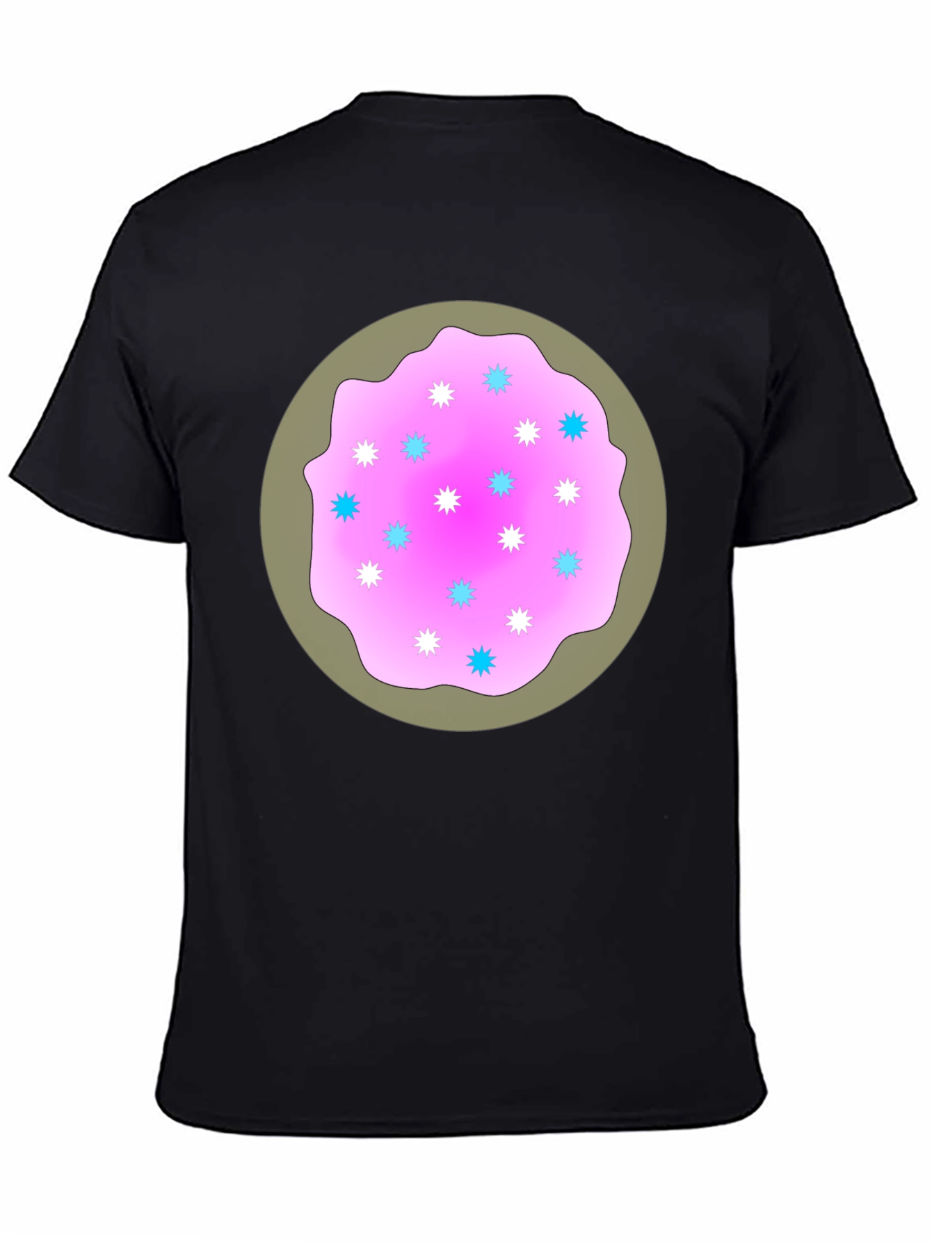 Sweet Donut Design Black T-Shirt