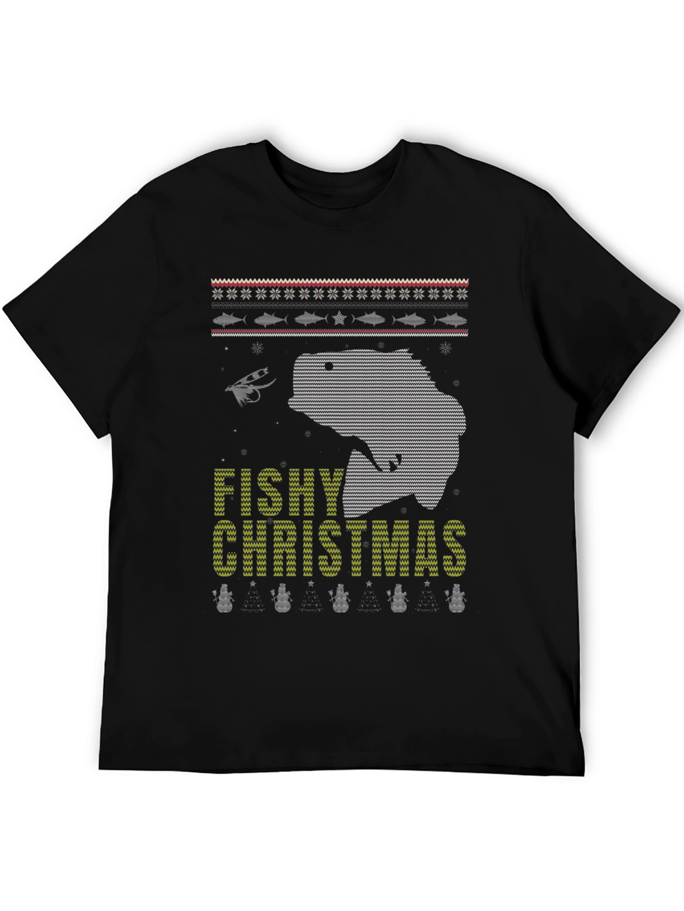 Fishy Christmas Graphic Tee - Ugly Sweater Style