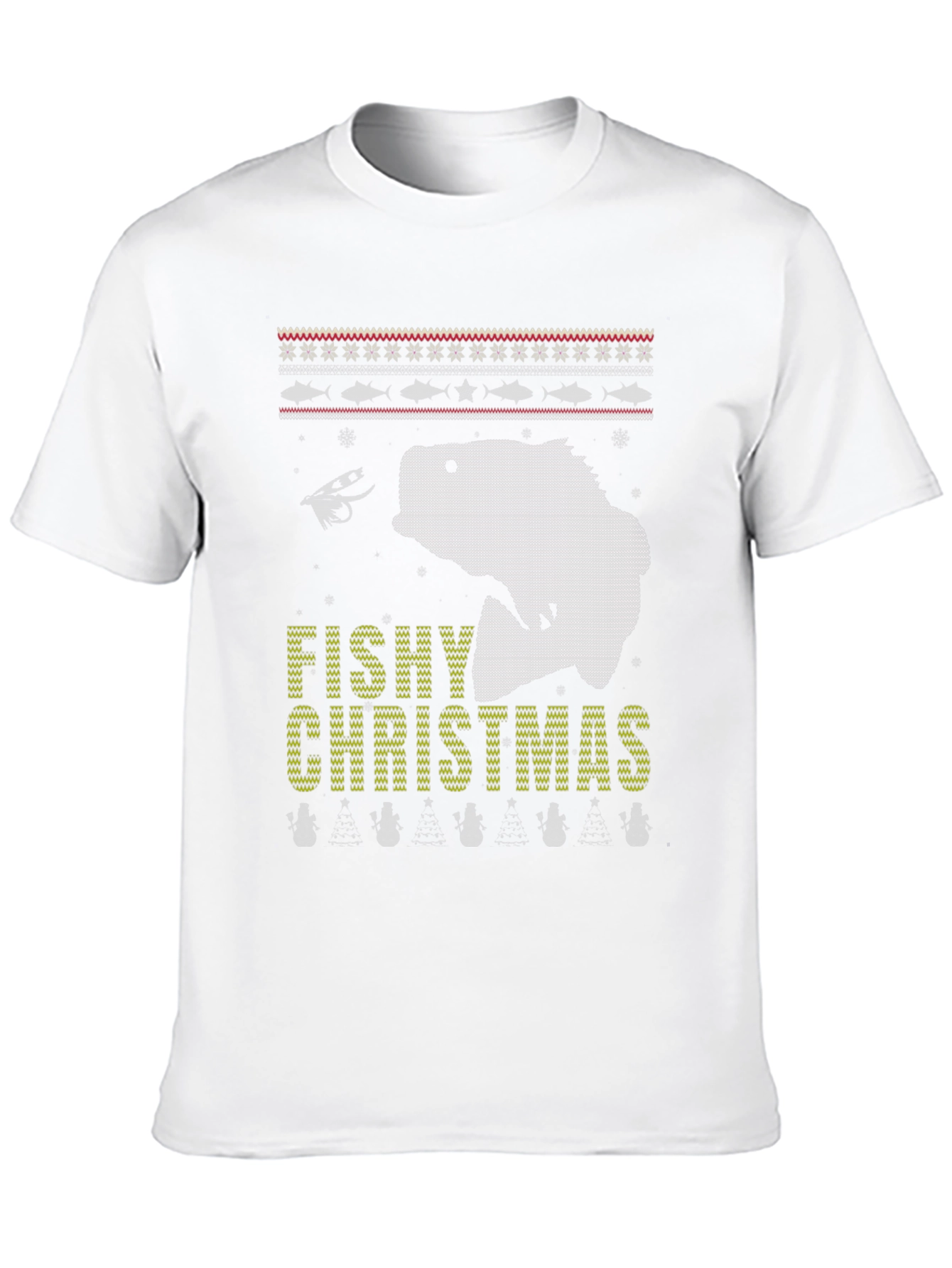 Fishy Christmas Graphic Tee - Ugly Sweater Style