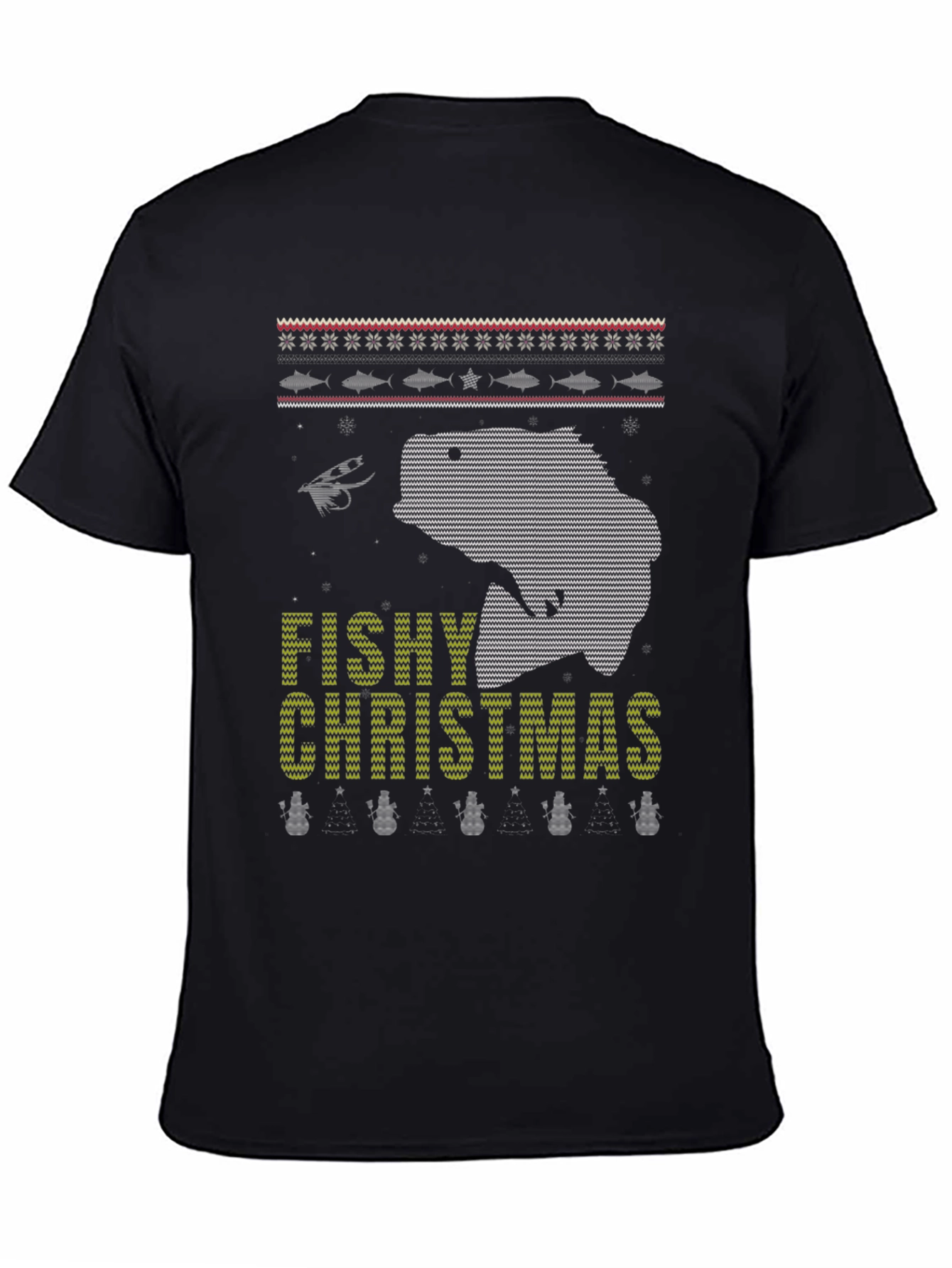 Fishy Christmas Graphic Tee - Ugly Sweater Style