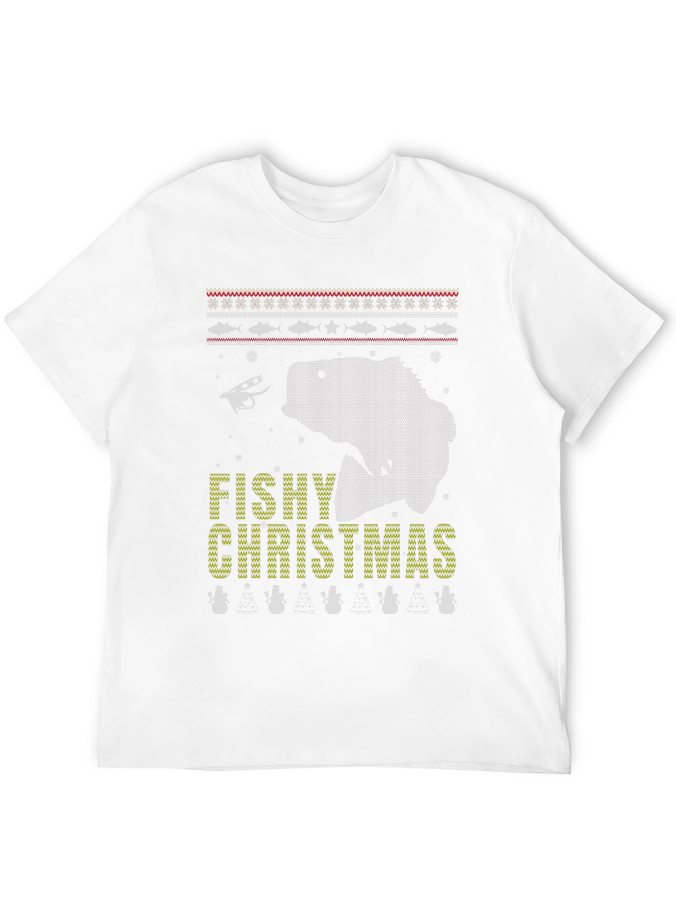Fishy Christmas Graphic Tee - Ugly Sweater Style