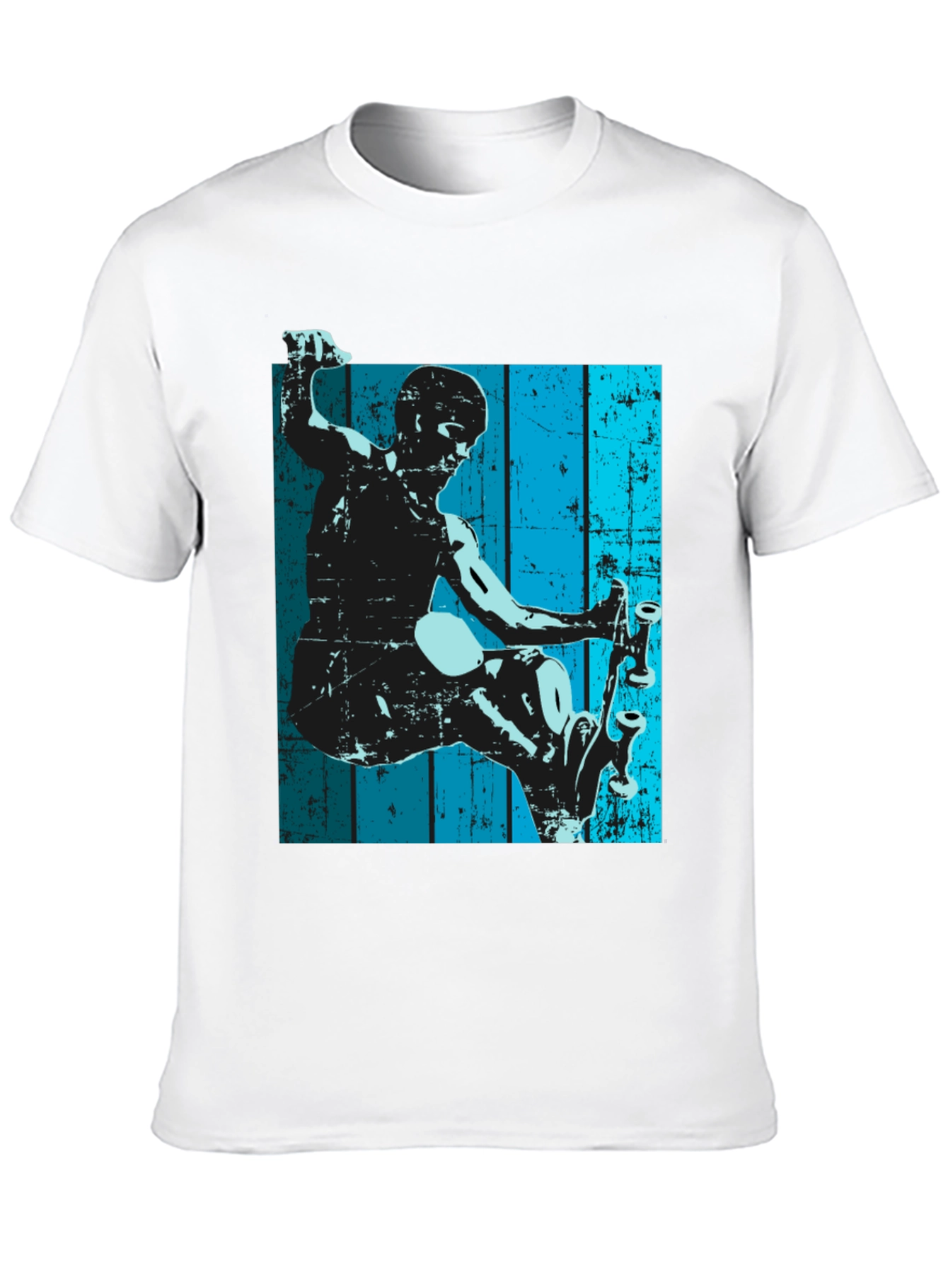 Skateboarder Graphic Tee - Retro Style Black T-Shirt