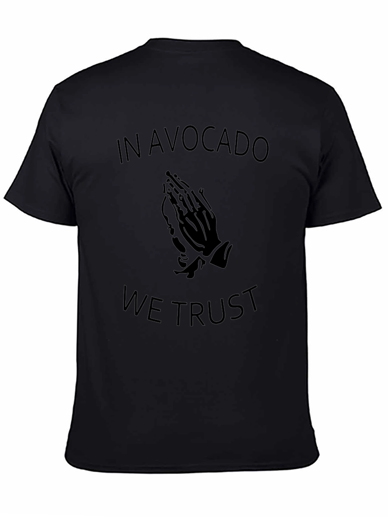 In Avocado We Trust Black Graphic T-Shirt
