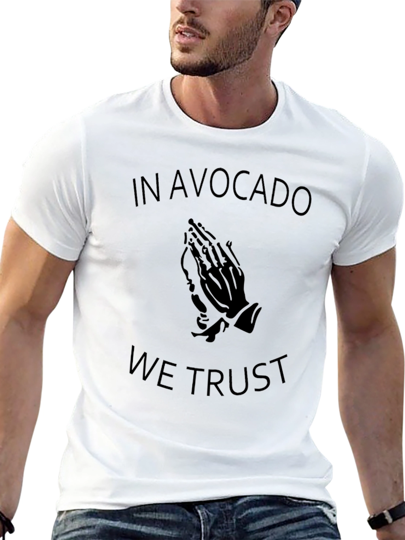 In Avocado We Trust Black Graphic T-Shirt