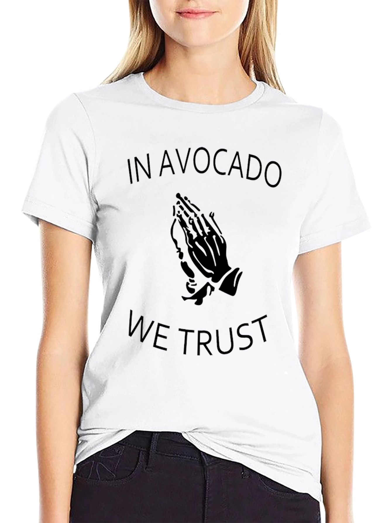 In Avocado We Trust Black Graphic T-Shirt