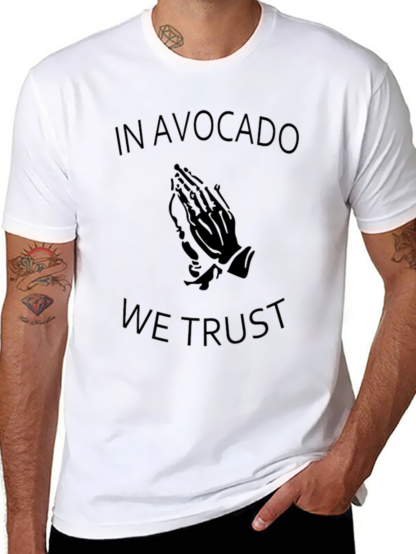 In Avocado We Trust Black Graphic T-Shirt