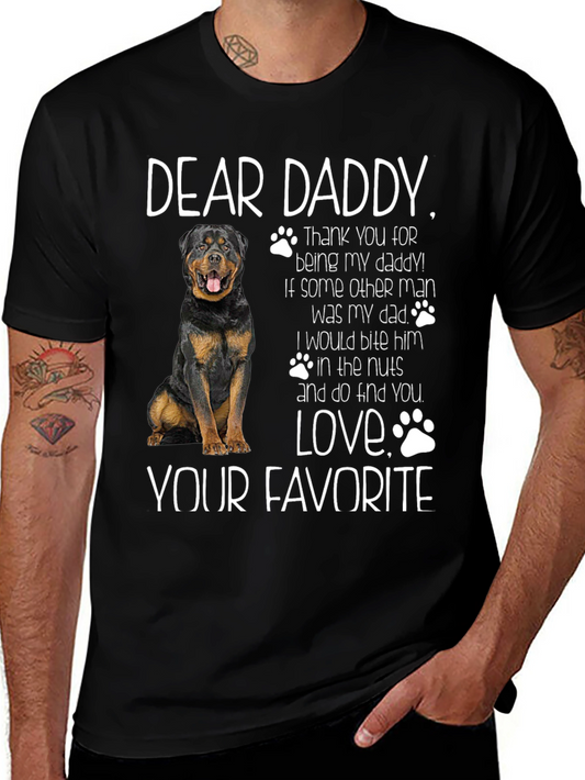 Dear Daddy Dog Rottweiler Graphic T-Shirt