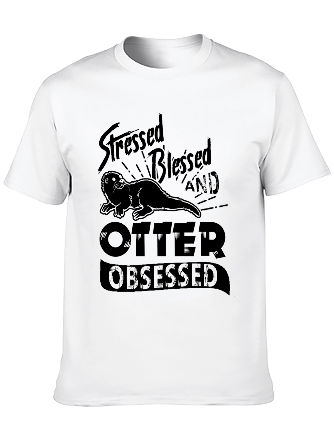 Stressed Blessed and Otter Obsessed Graphic T-Shirt