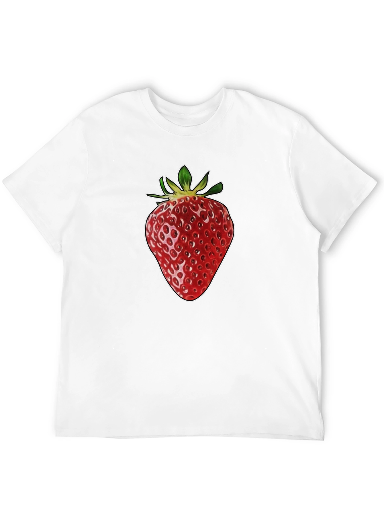 Strawberry Graphic Print Black T-Shirt