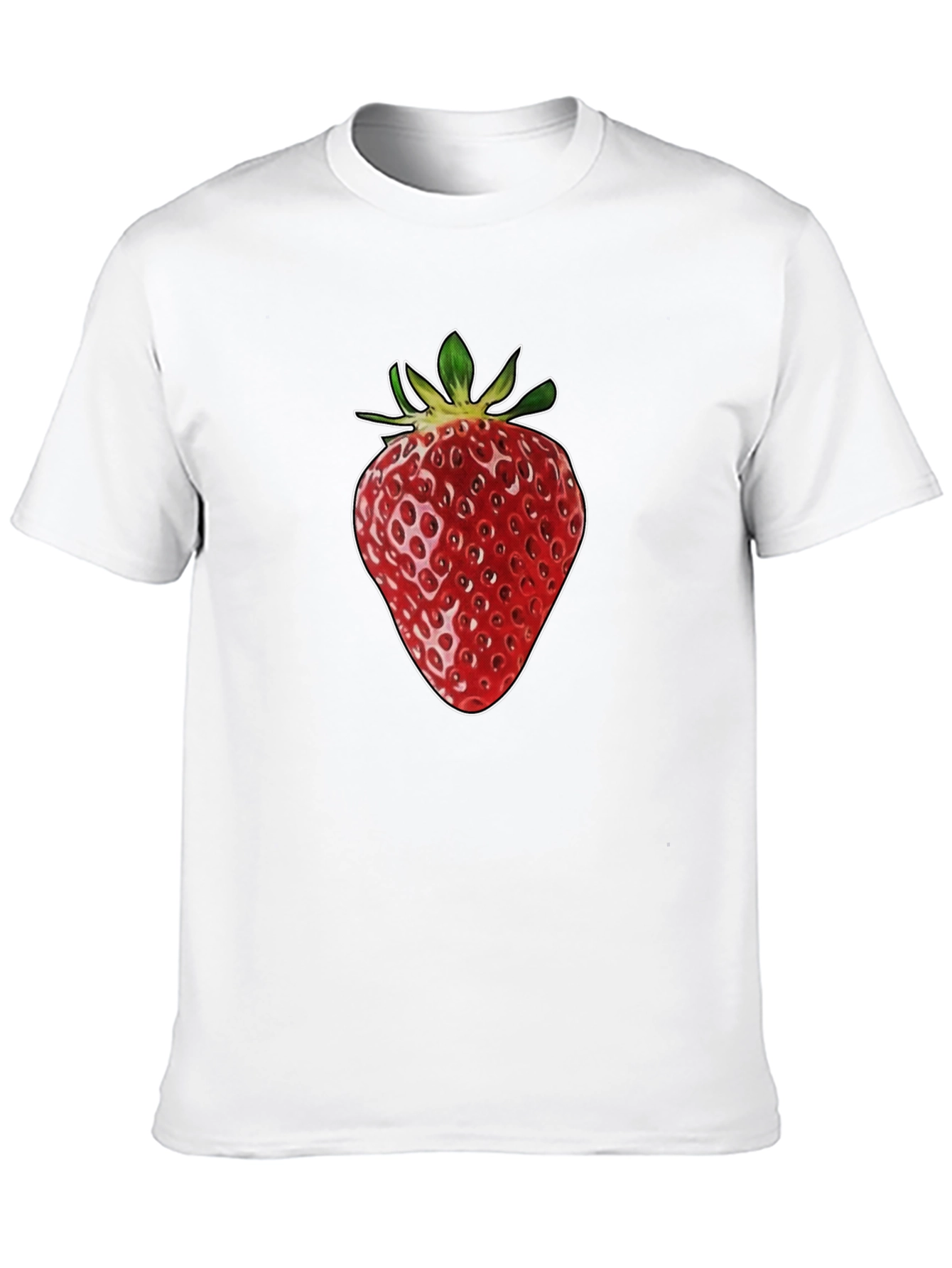 Strawberry Graphic Print Black T-Shirt