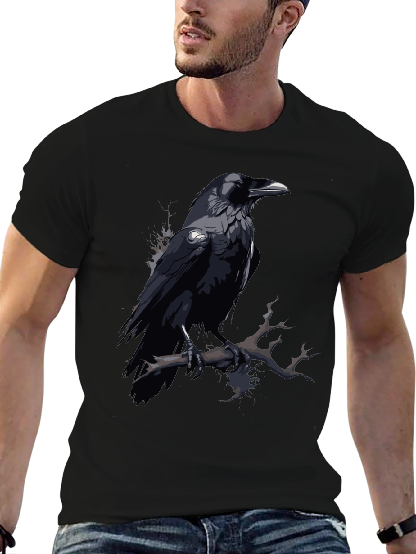 Raven Graphic Tee - Mens Black T-Shirt