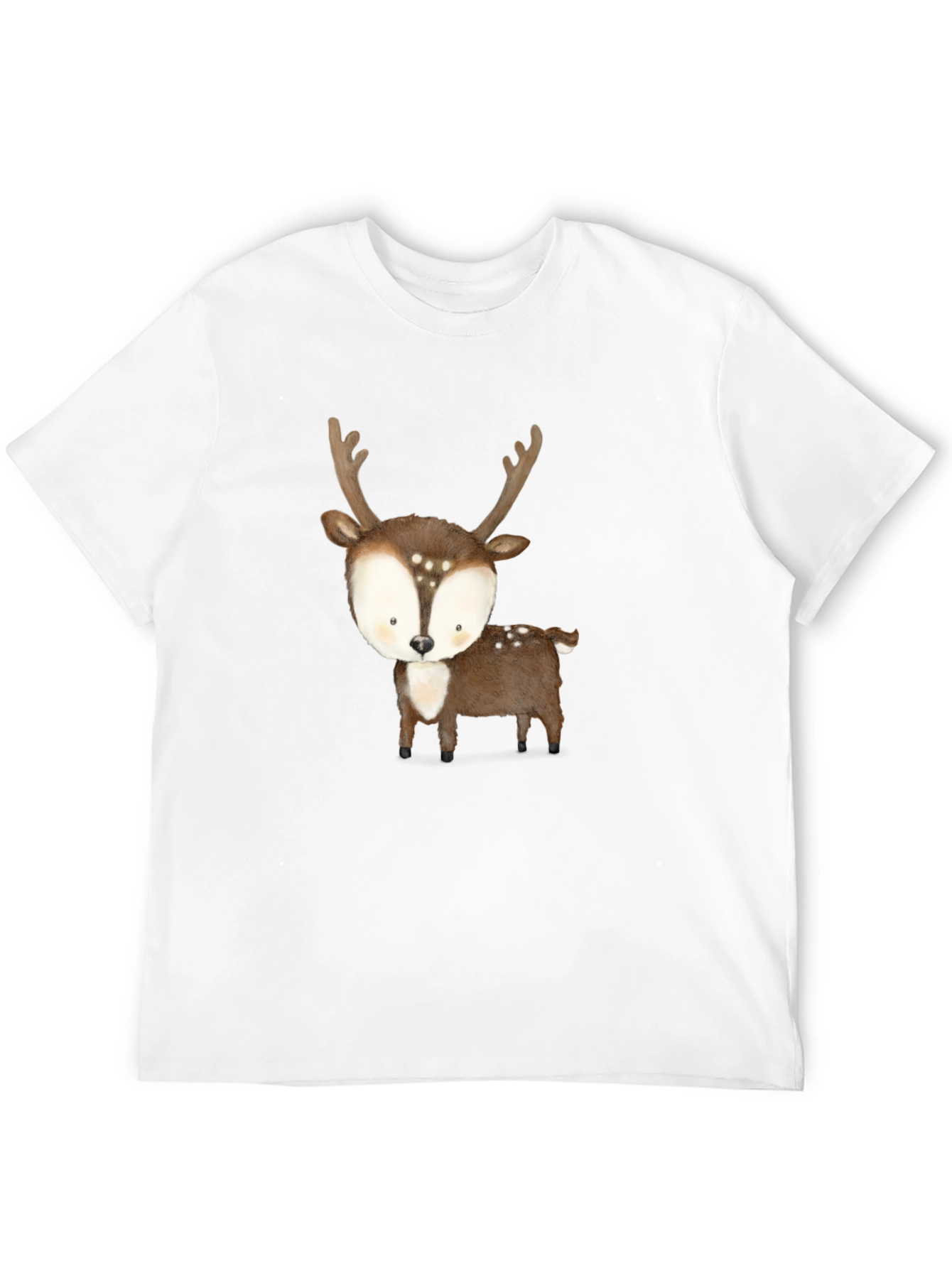 Cute Deer Graphic Tee - Black Casual Shirt