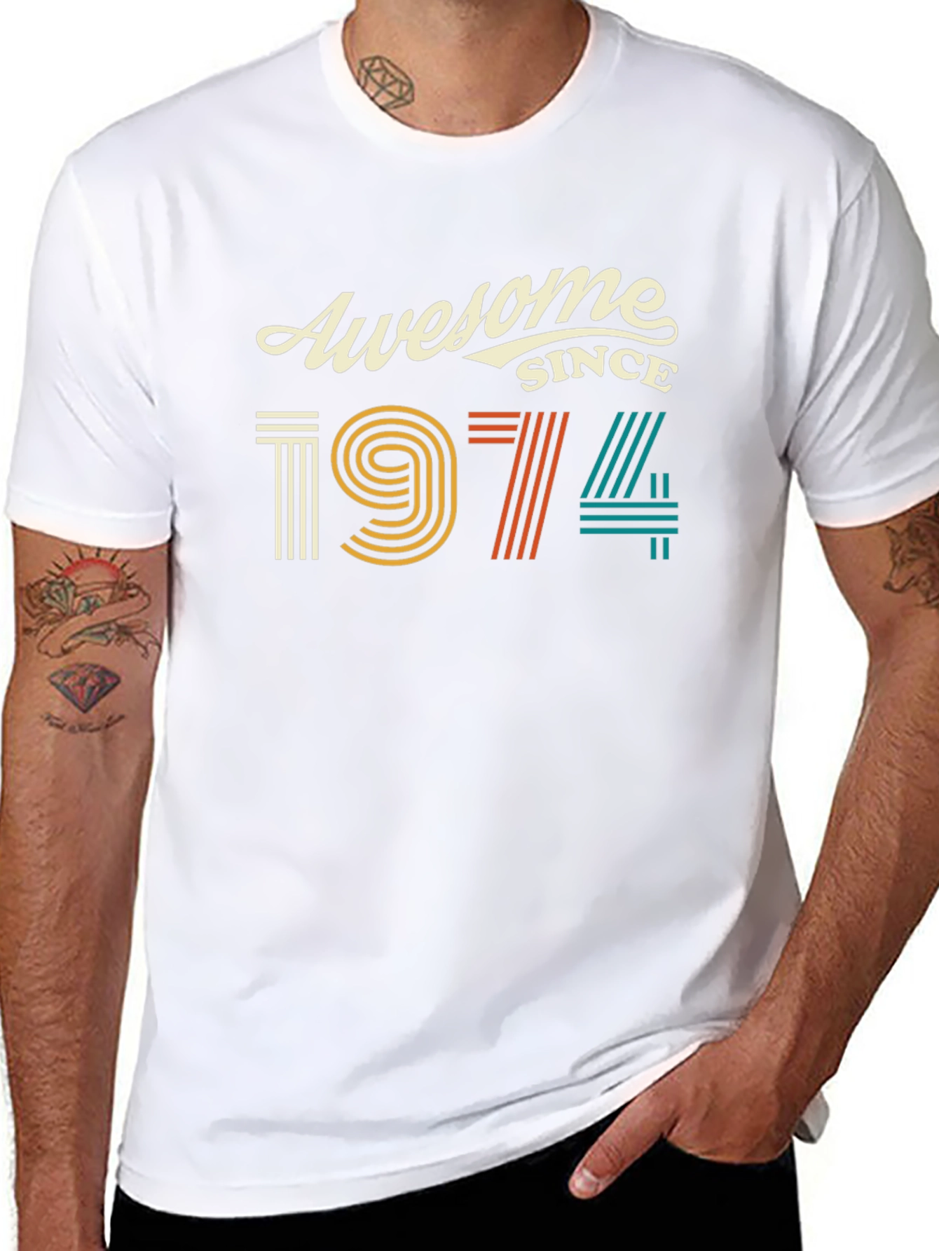 Awesome Since 1974 Black Graphic Tee