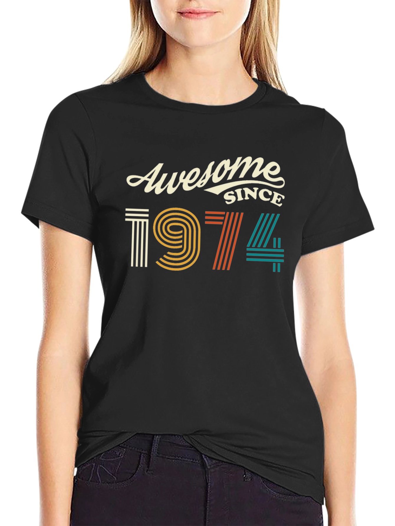 Awesome Since 1974 Black Graphic Tee