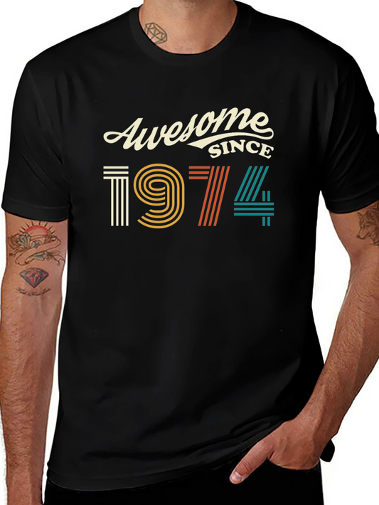 Awesome Since 1974 Black Graphic Tee