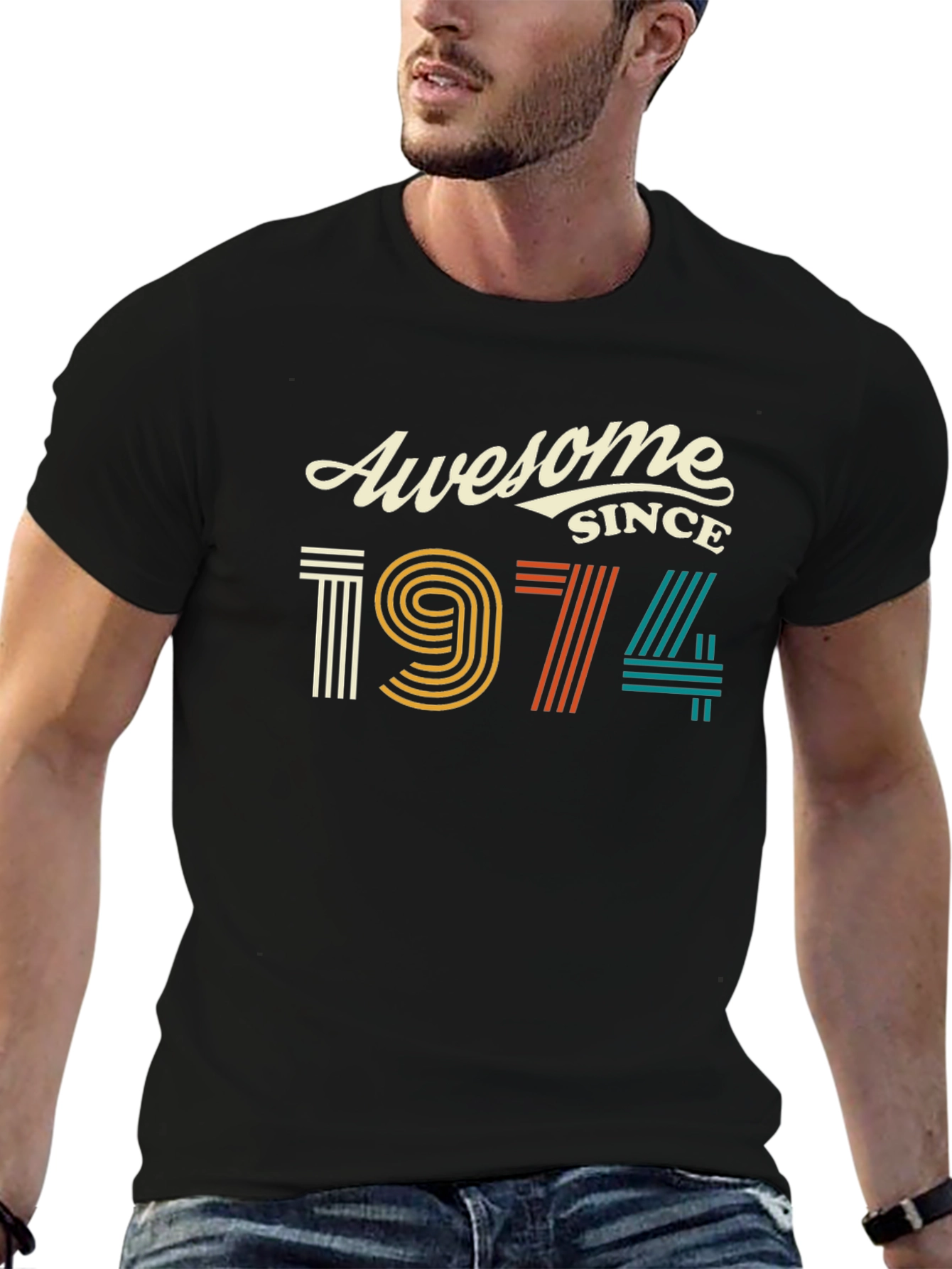 Awesome Since 1974 Black Graphic Tee