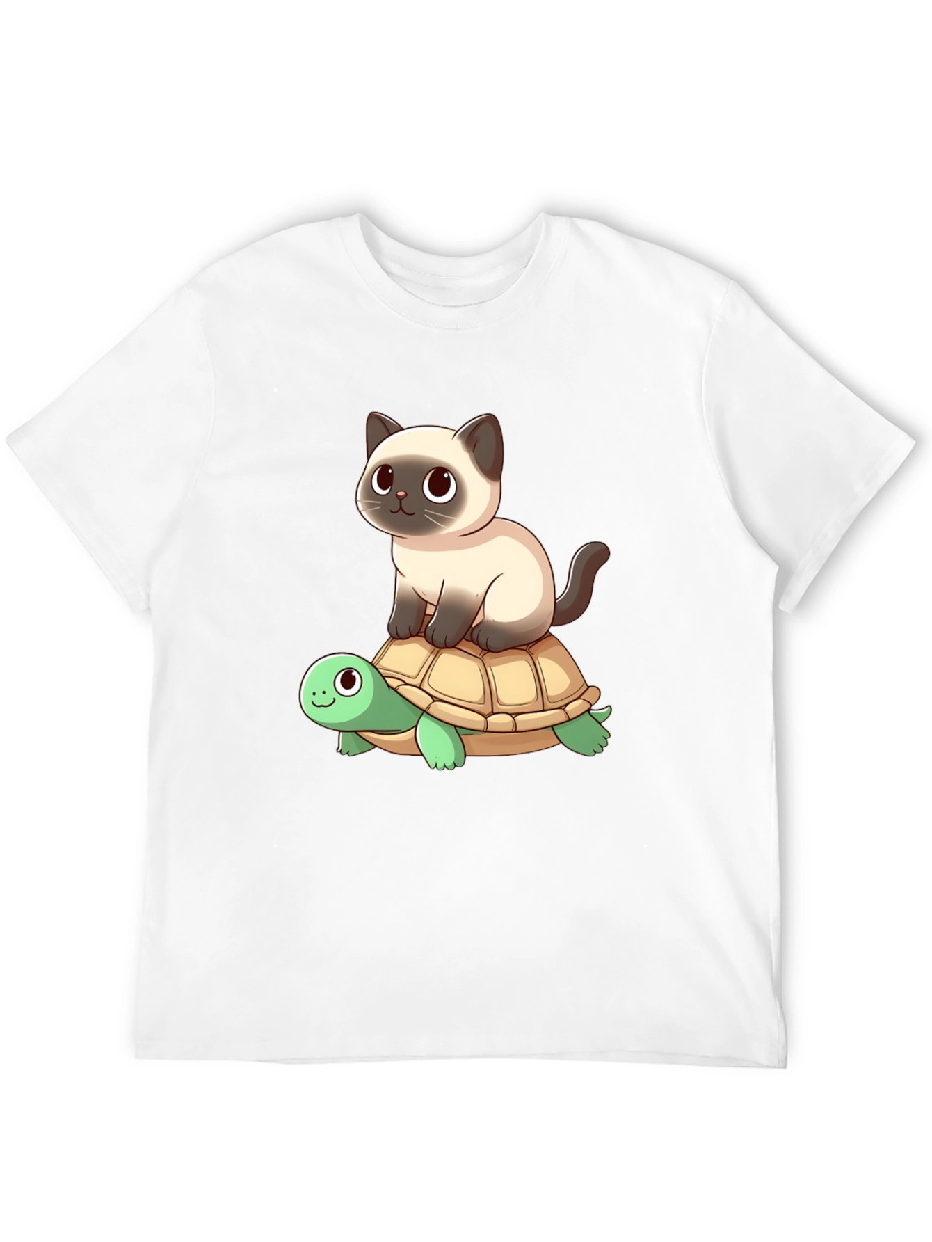 Cat Riding Turtle Graphic Tee