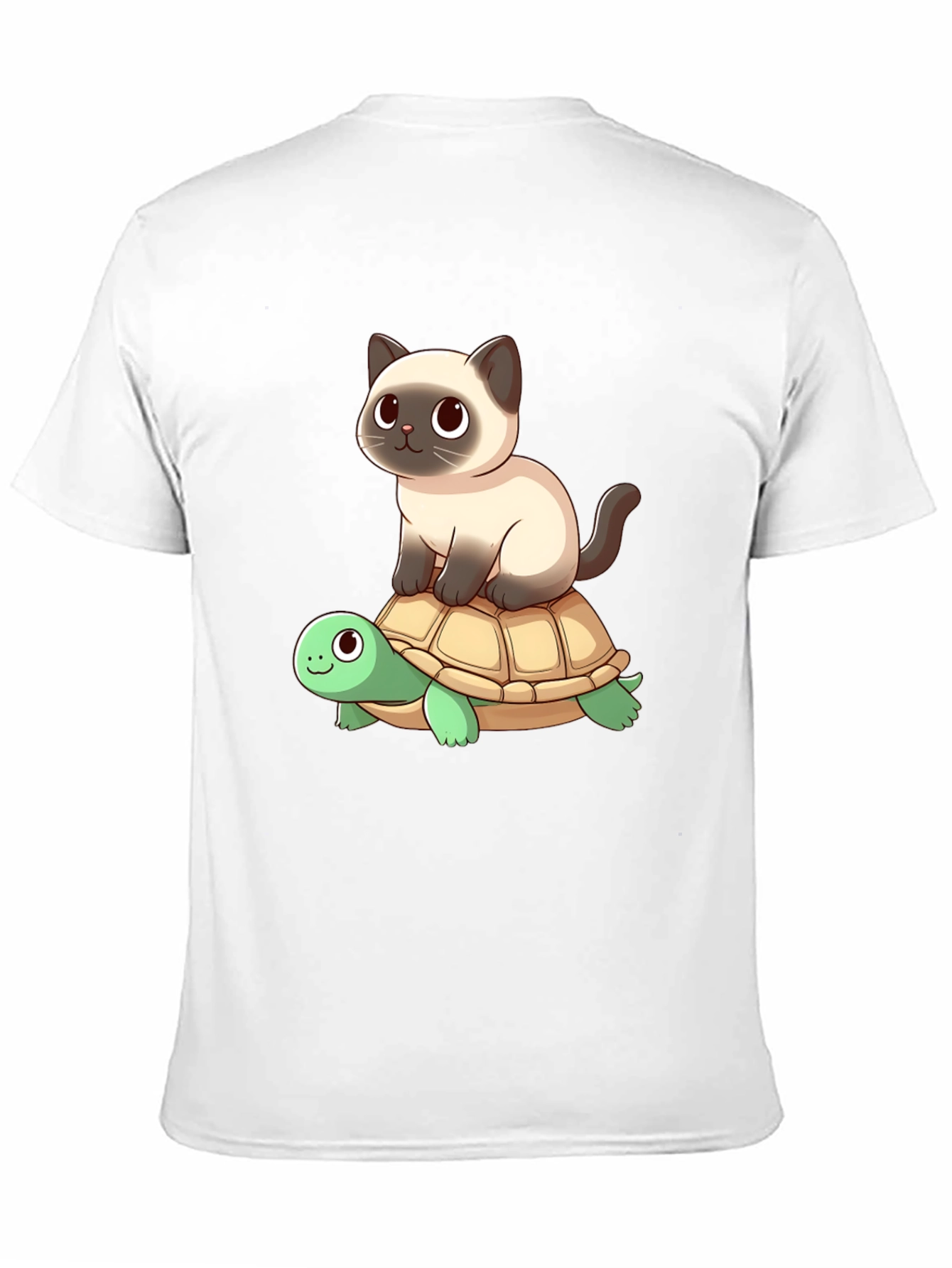 Cat Riding Turtle Graphic Tee