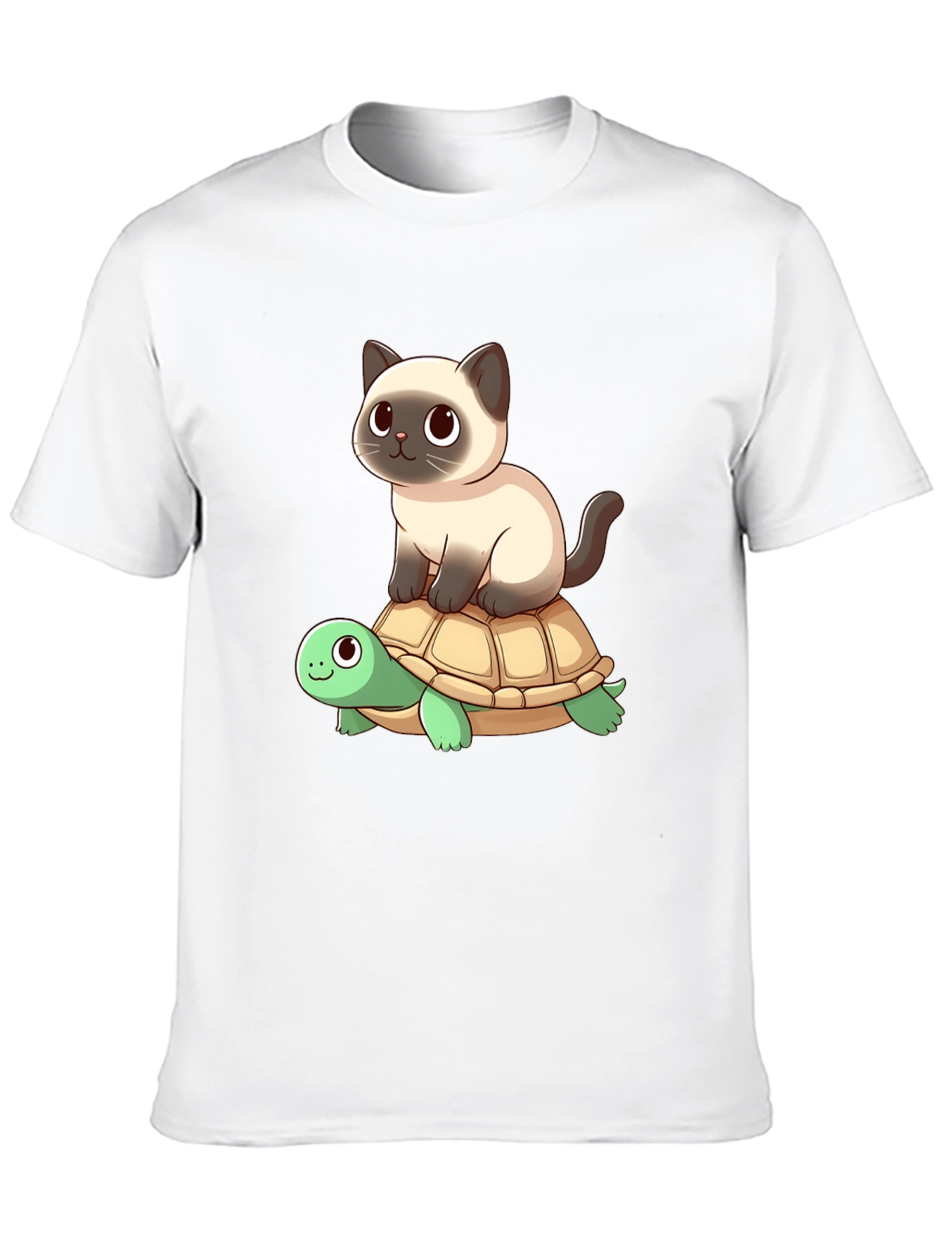 Cat Riding Turtle Graphic Tee