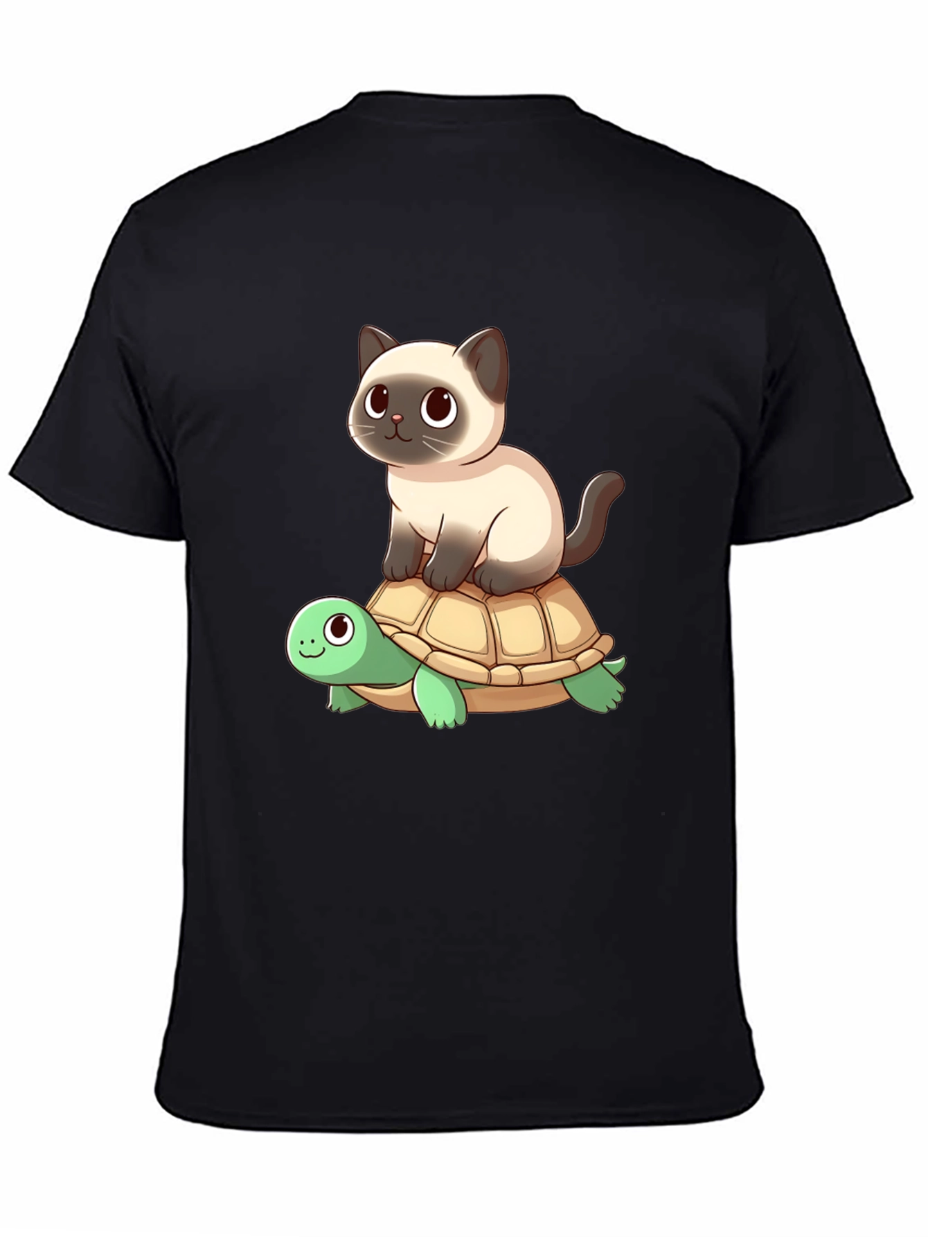 Cat Riding Turtle Graphic Tee