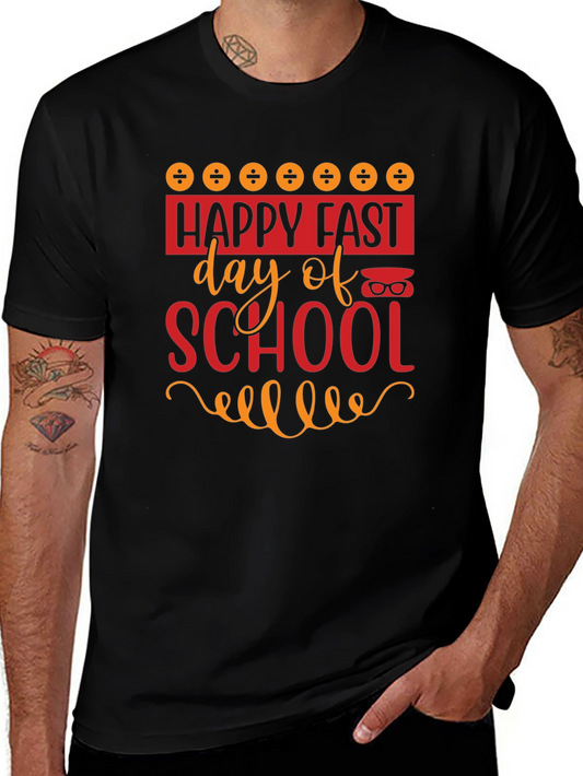 Happy Fast Day of School Black T-Shirt