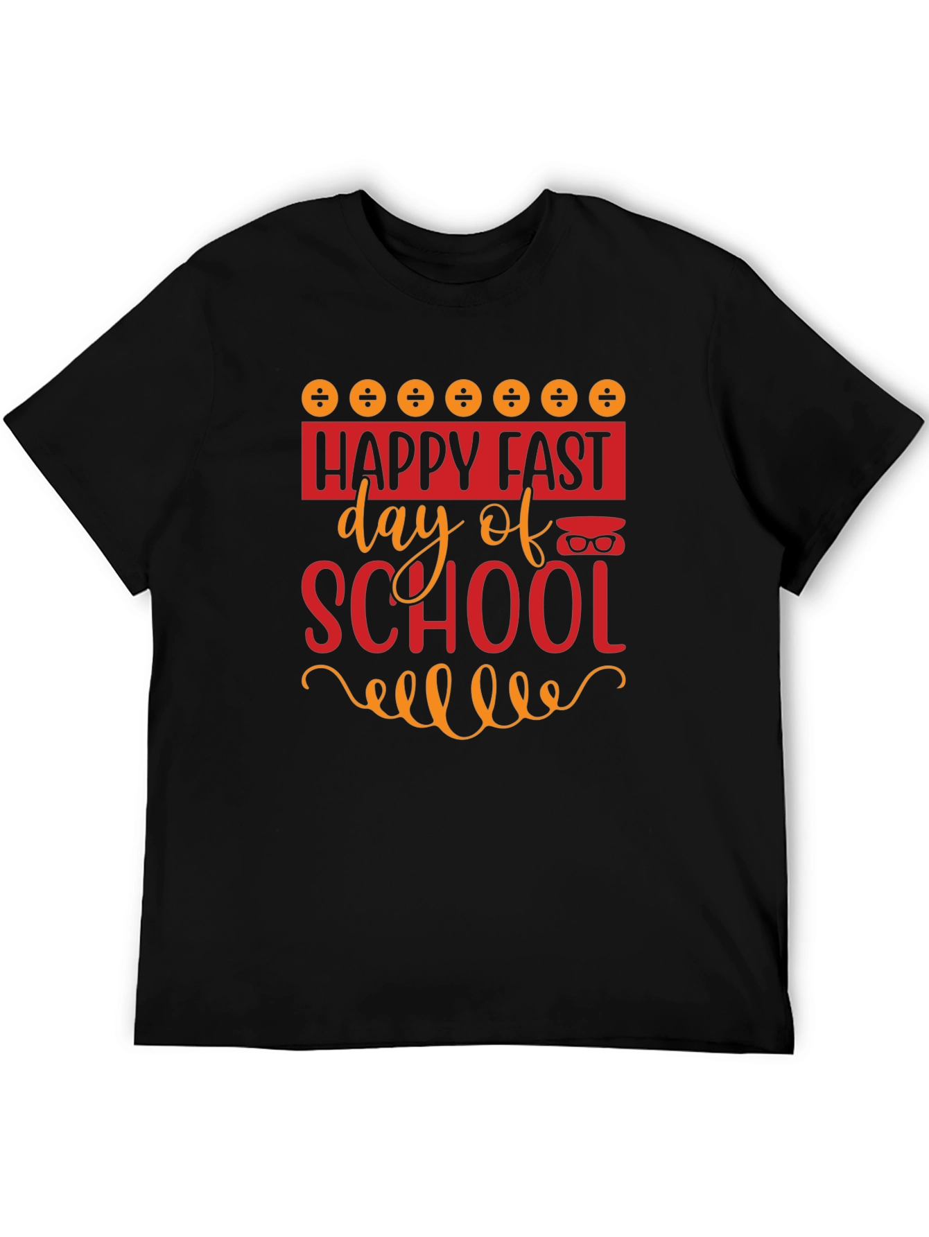 Happy Fast Day of School Black T-Shirt