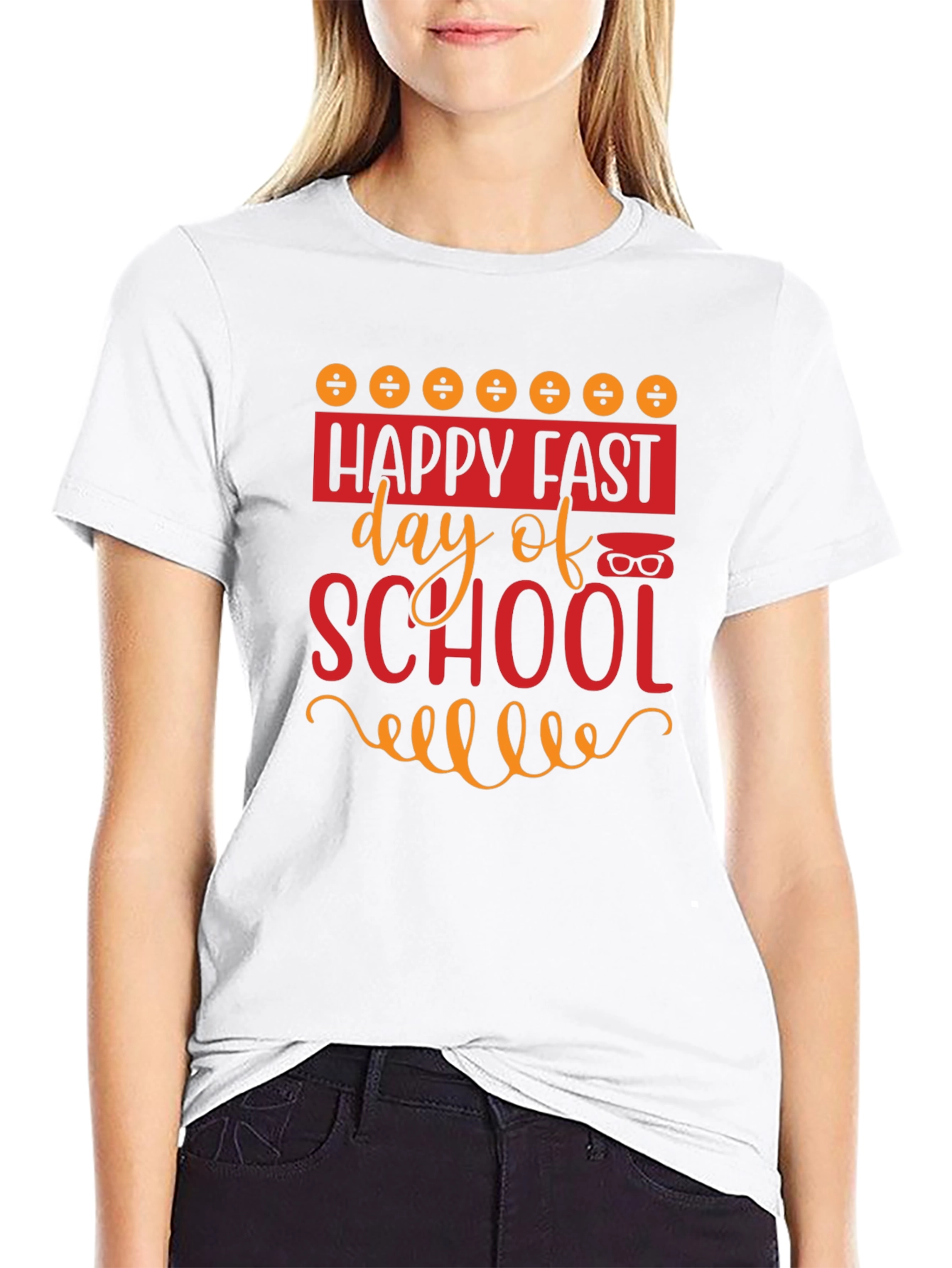 Happy Fast Day of School Black T-Shirt