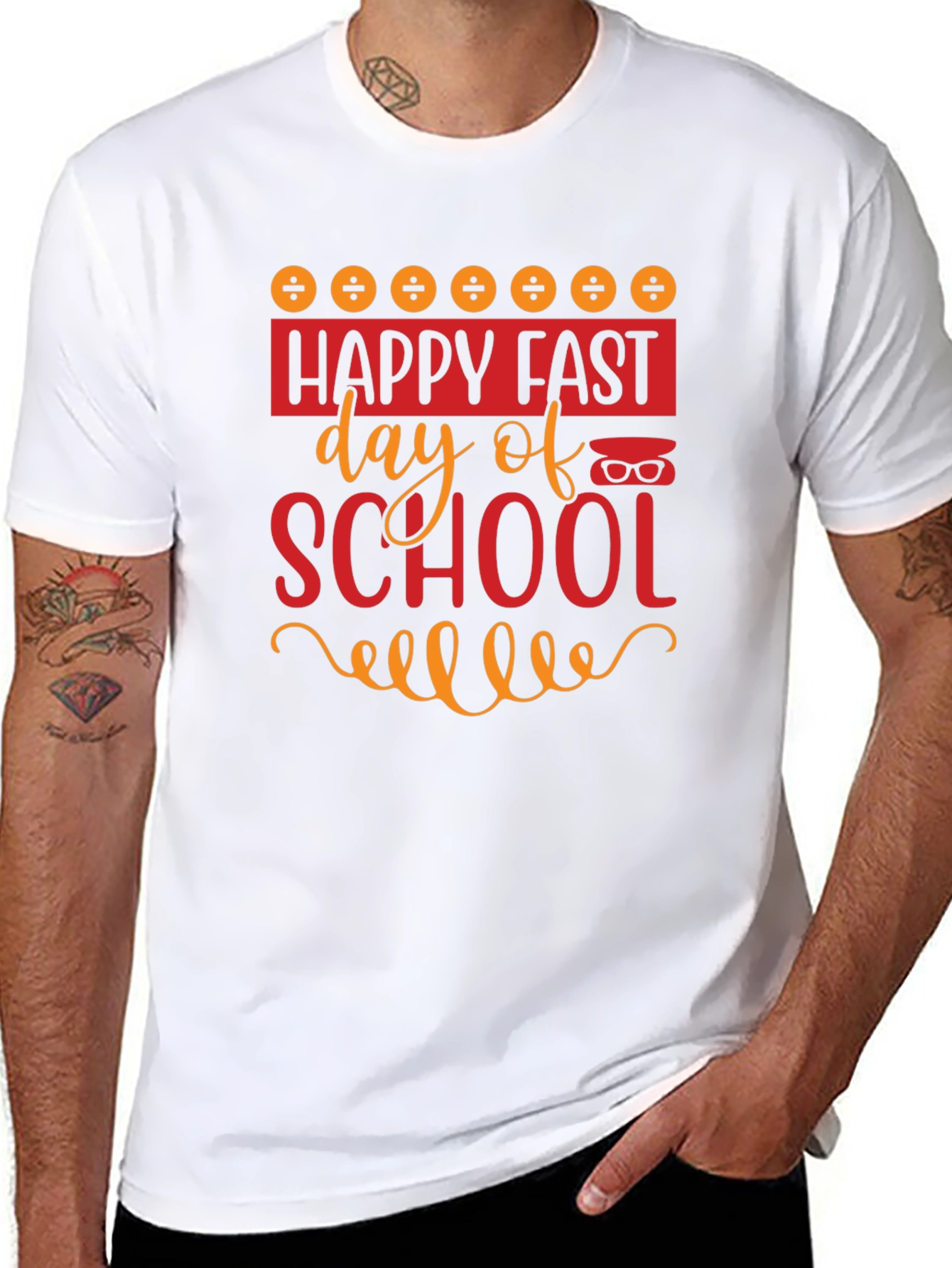 Happy Fast Day of School Black T-Shirt