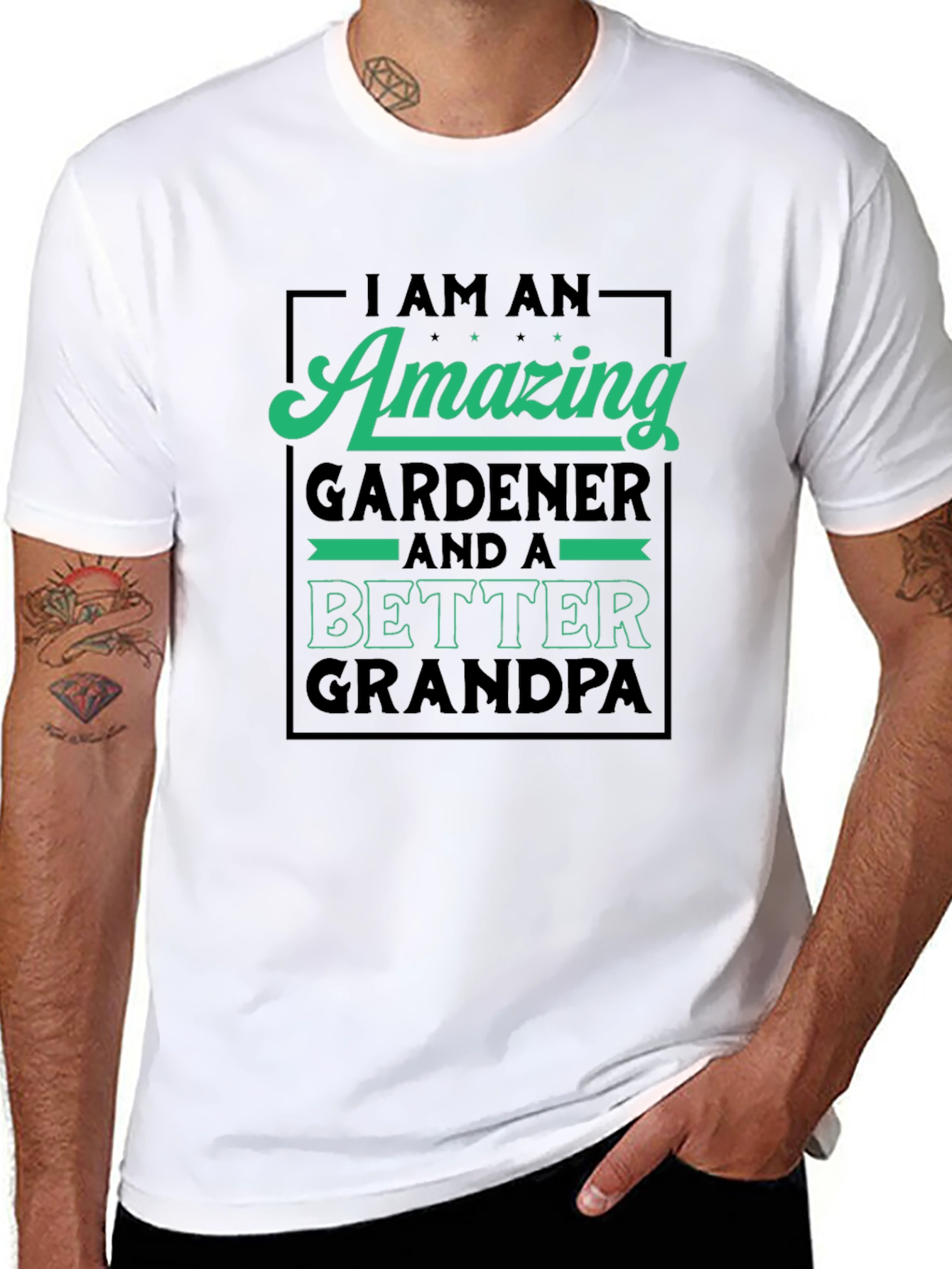 Amazing Gardener & Better Grandpa Graphic T-Shirt