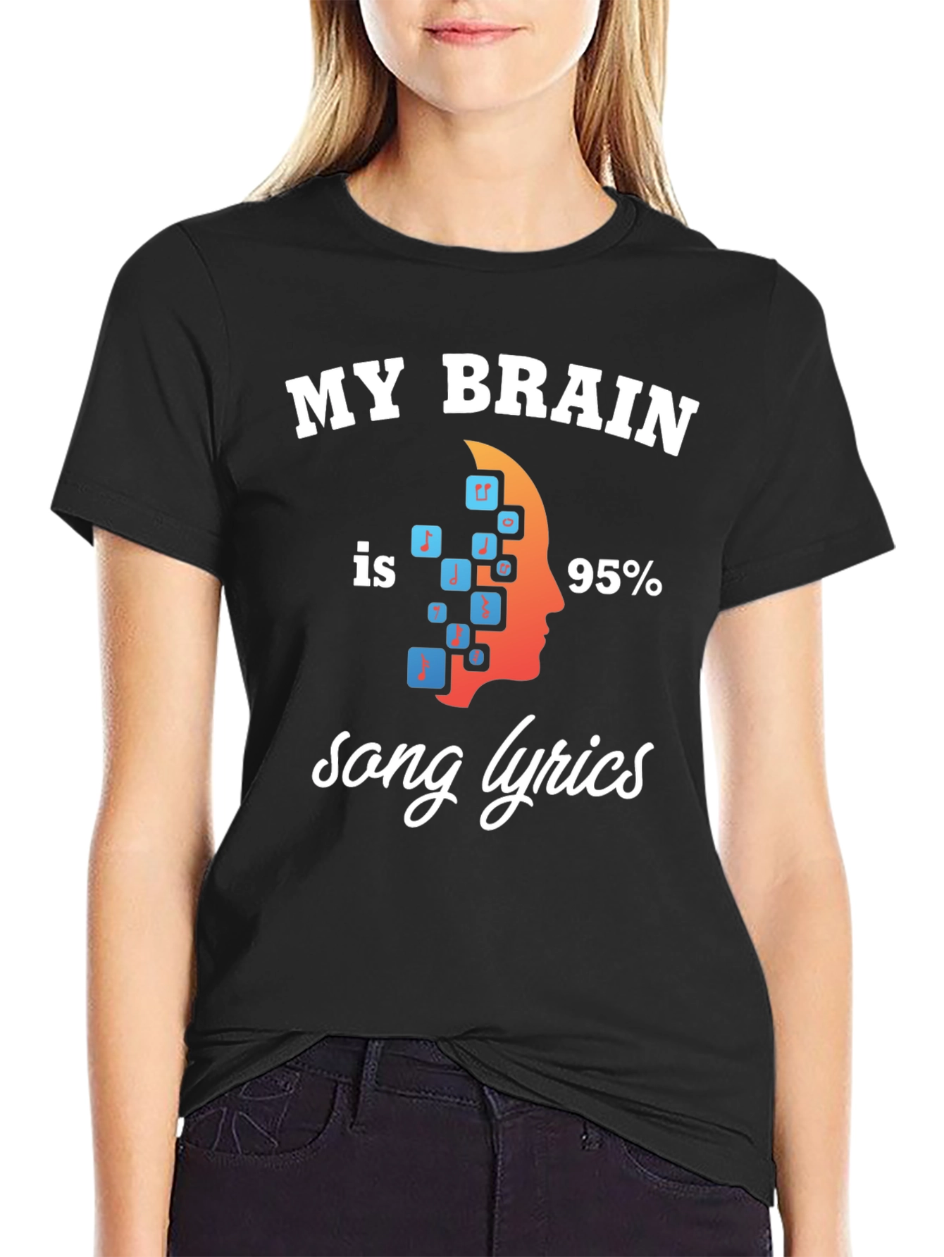 My Brain is 95% Song Lyrics T-Shirt