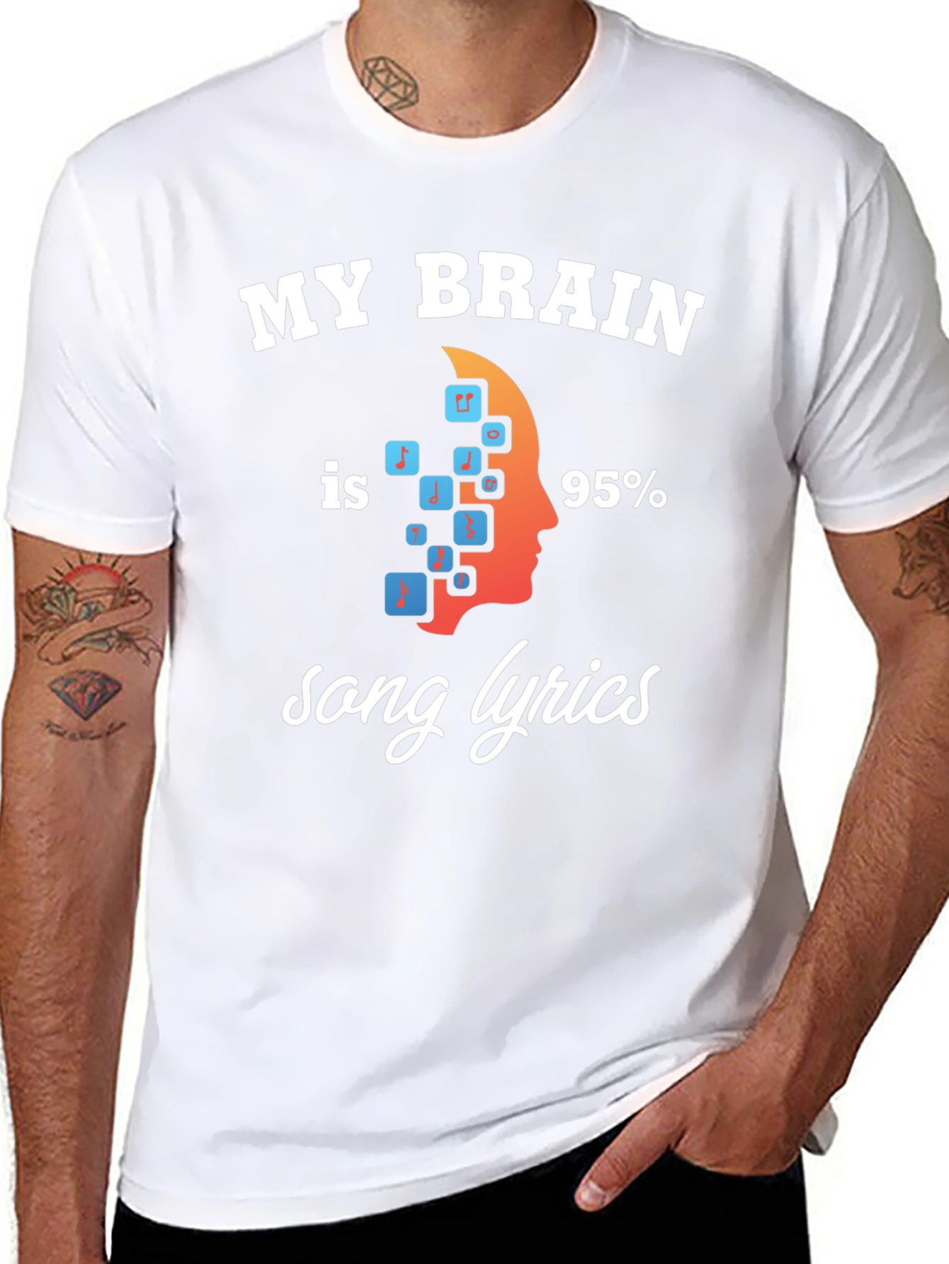 My Brain is 95% Song Lyrics T-Shirt
