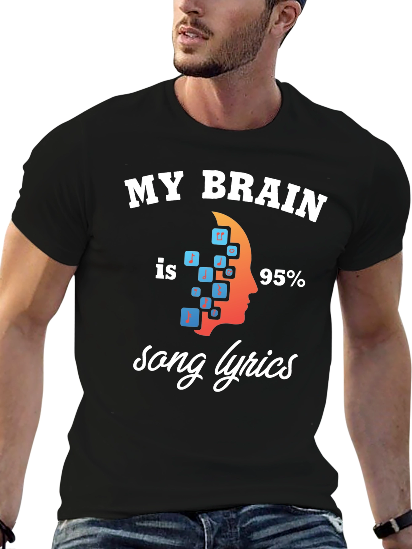 My Brain is 95% Song Lyrics T-Shirt