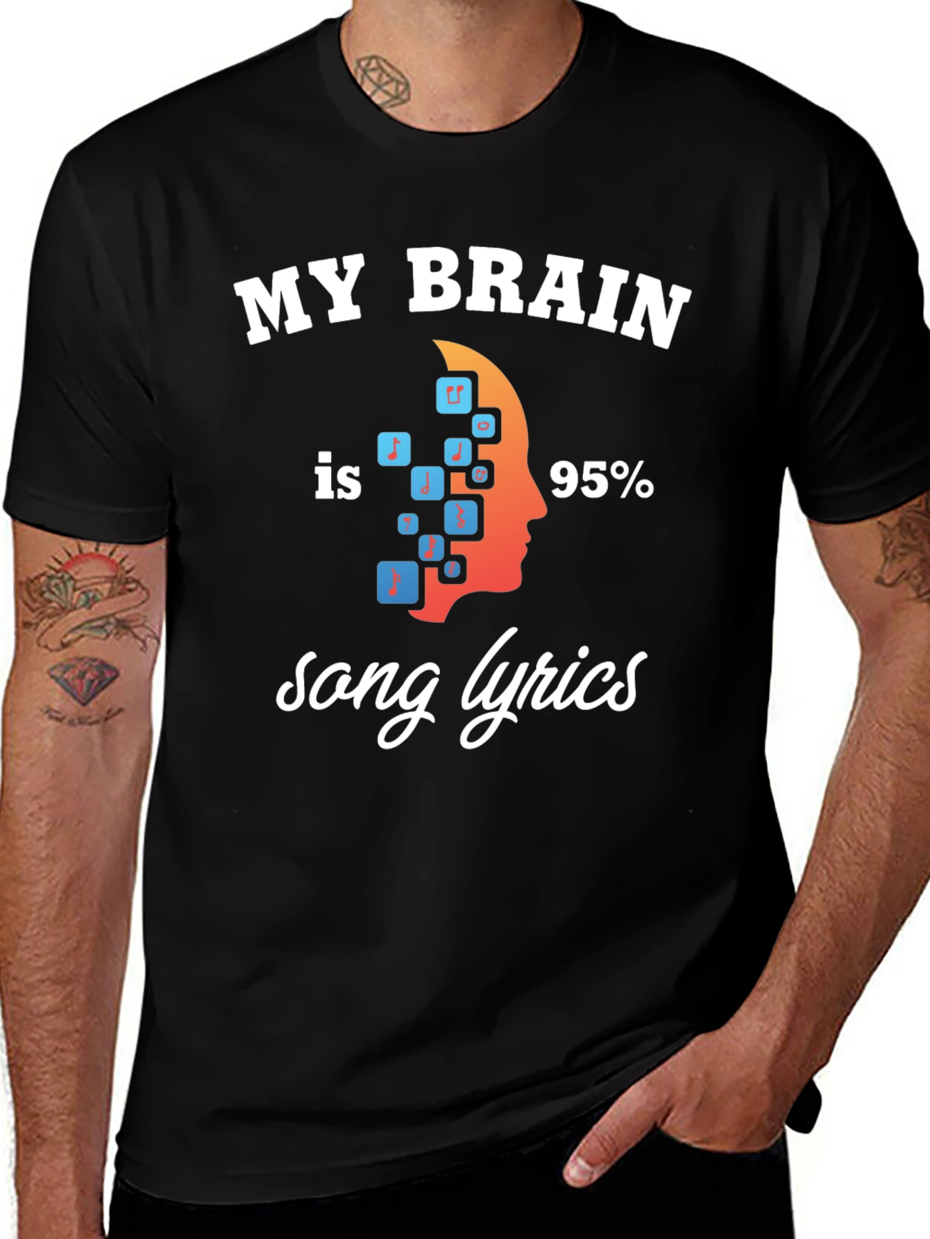 My Brain is 95% Song Lyrics T-Shirt